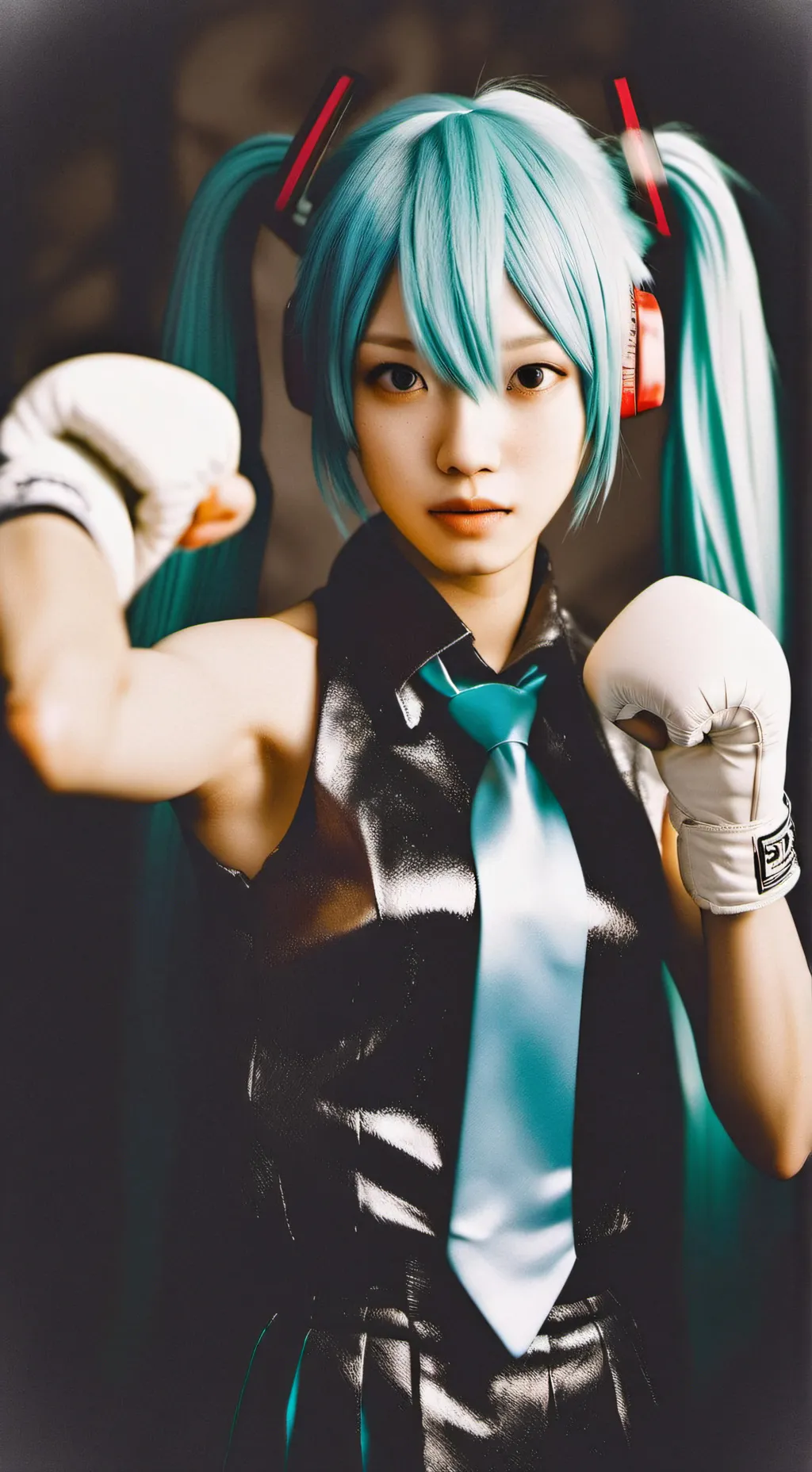 ai character: Buff Miku Cosplay background