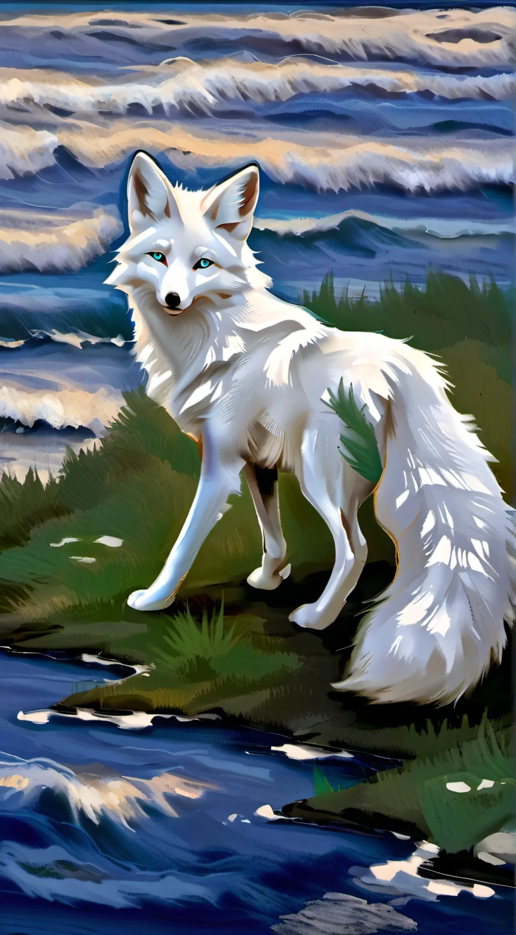 ai character: Foxes Beyond stars background