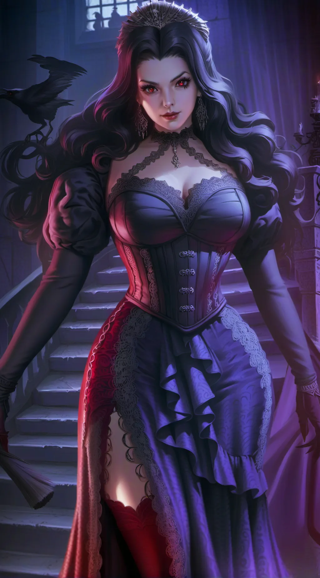 ai character: Vampire Girl  background