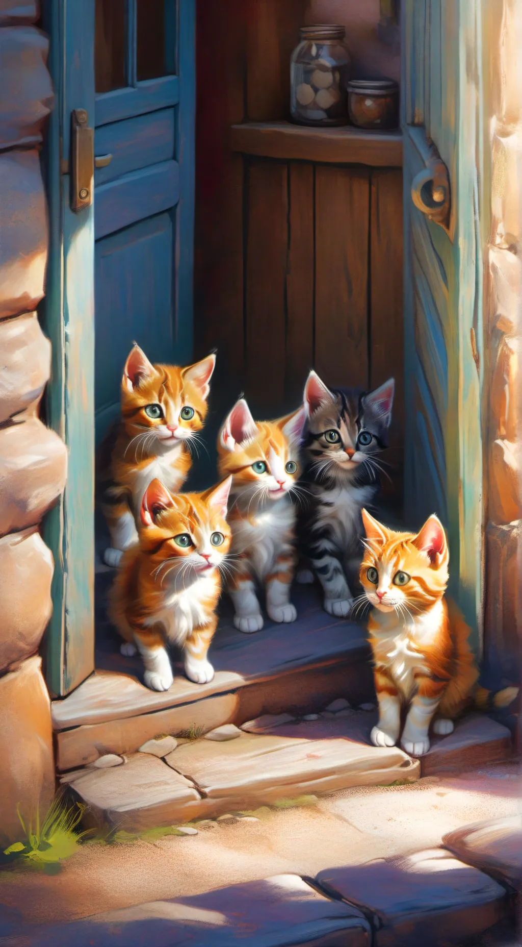 ai character: kittens  background