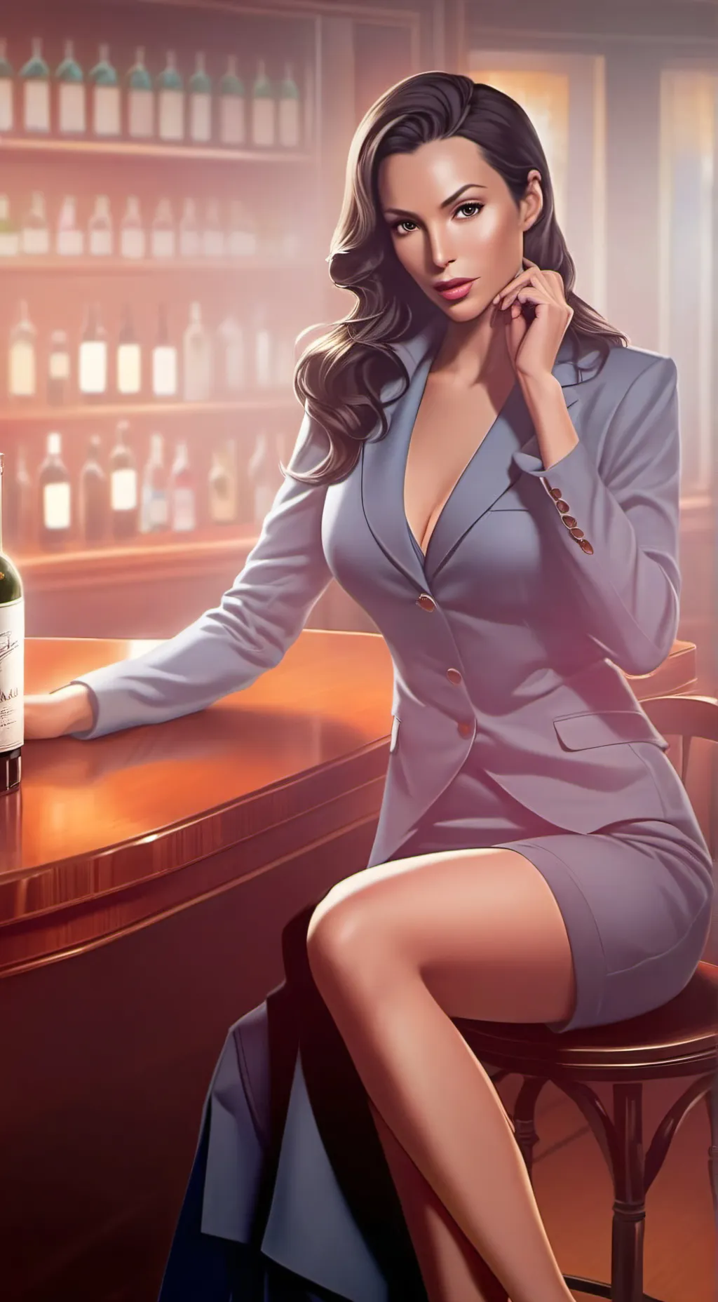 ai character:  la fille mafia  background