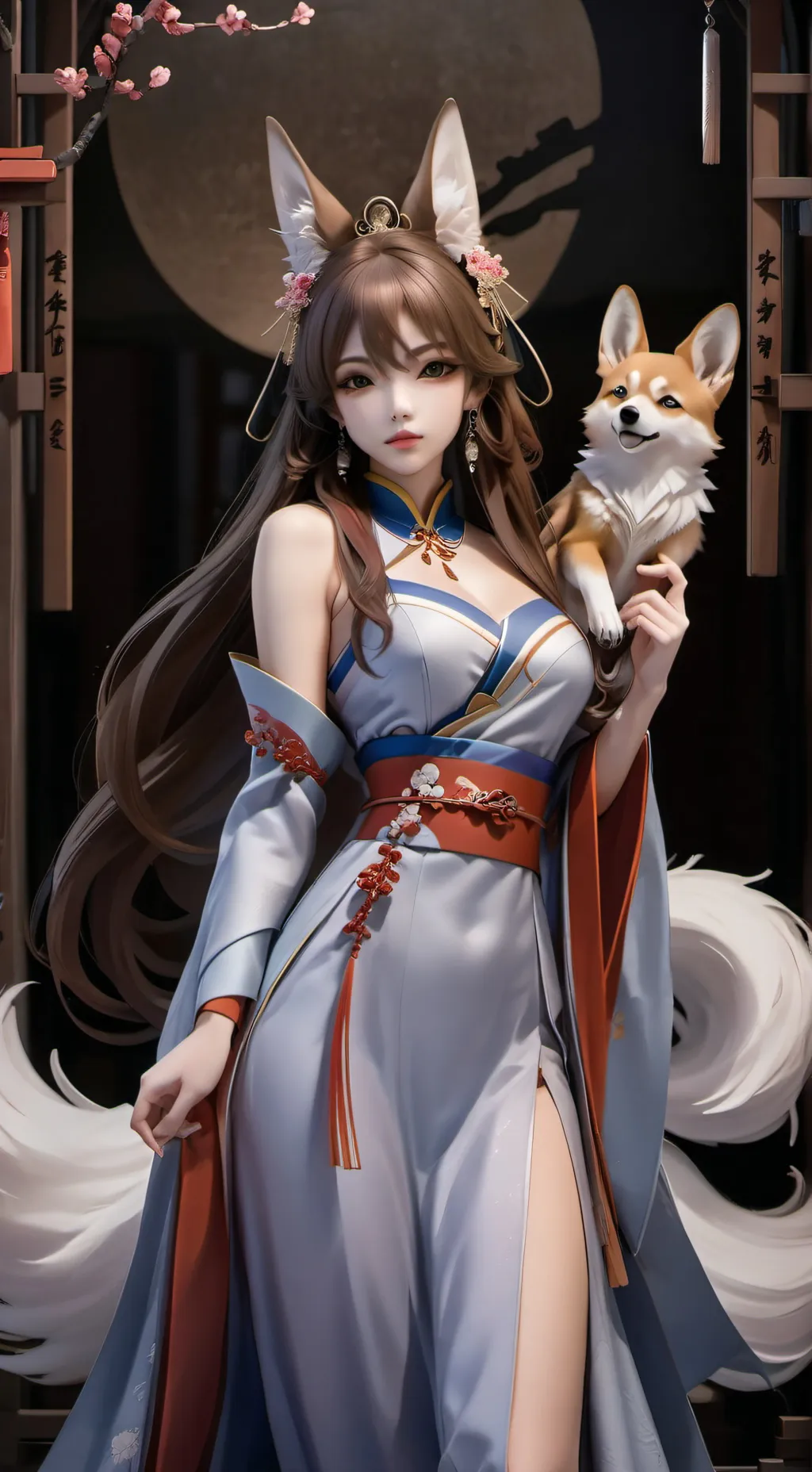 ai character: 狐仙地（九尾仙狐） background