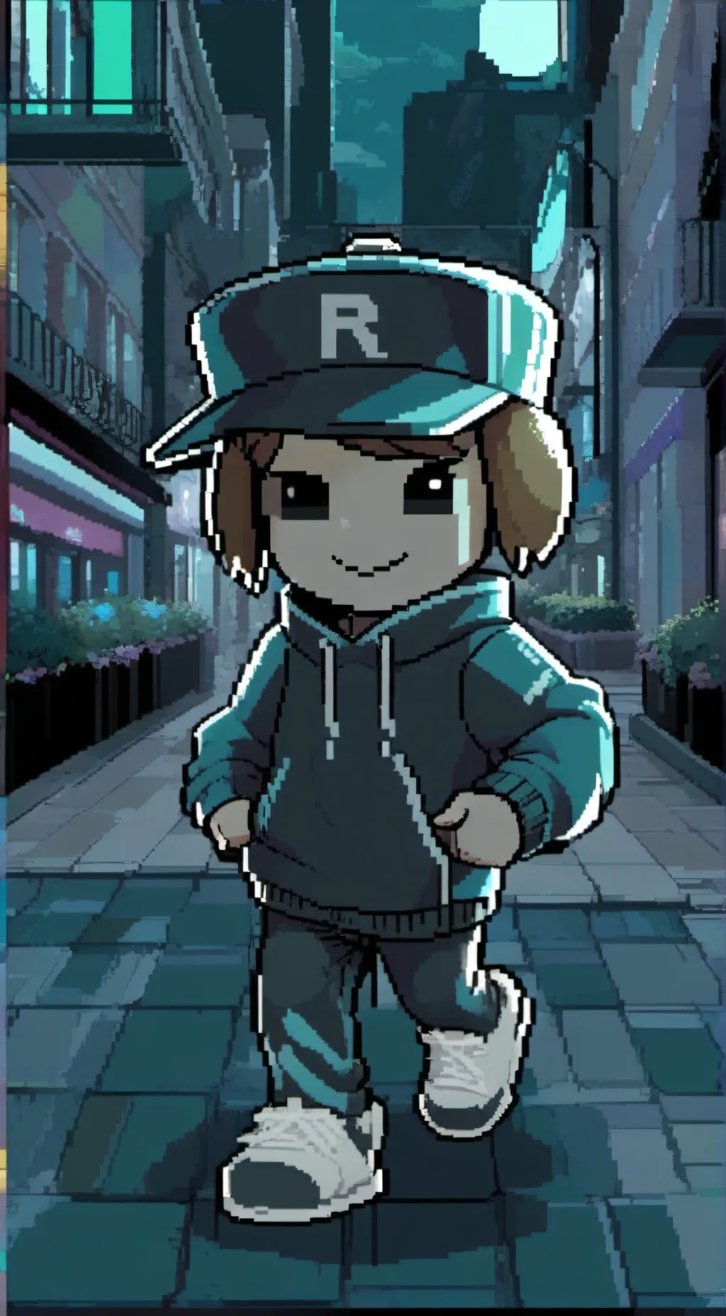 ai character: roblox player  background