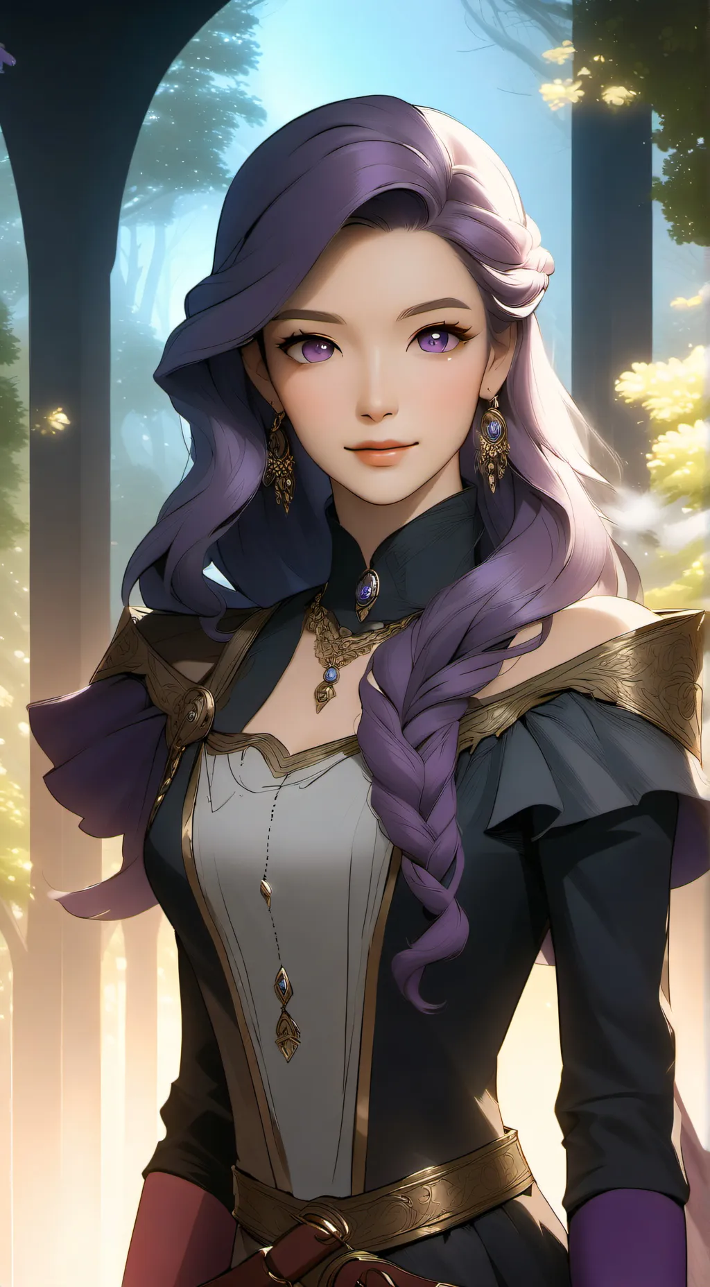 ai character: Lyrielle Amethyst  background