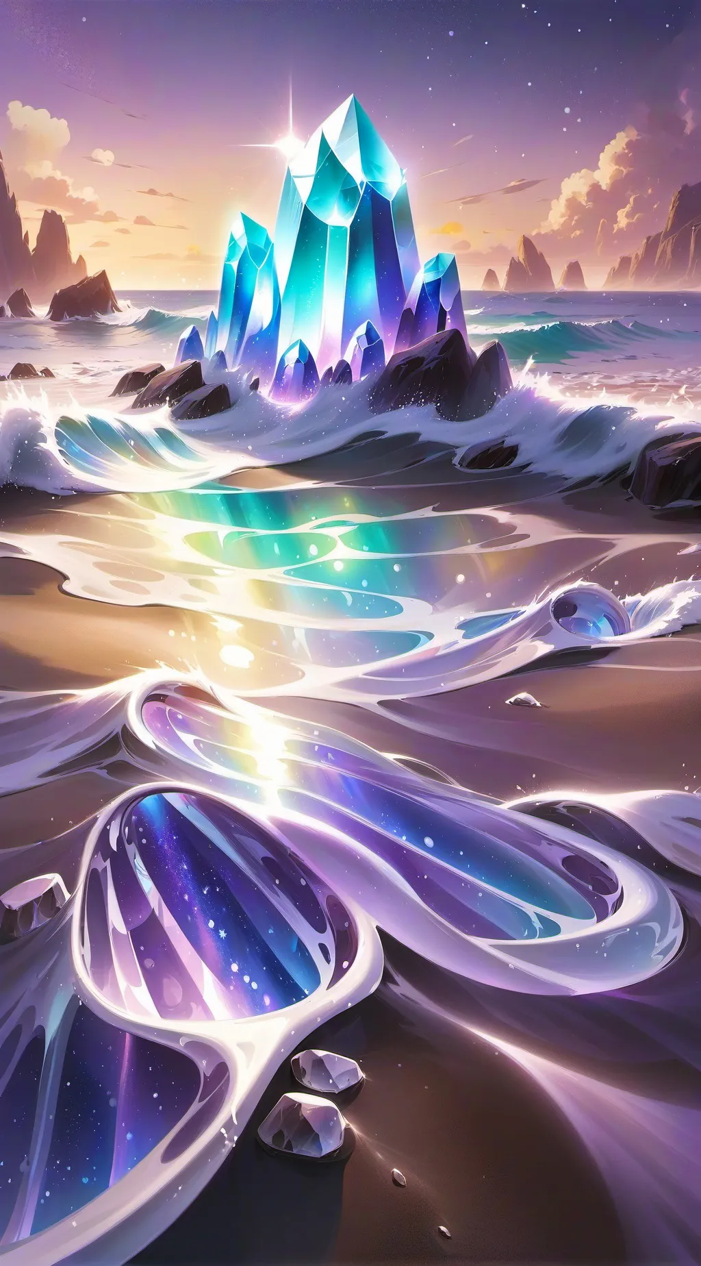 ai character: beach!  background