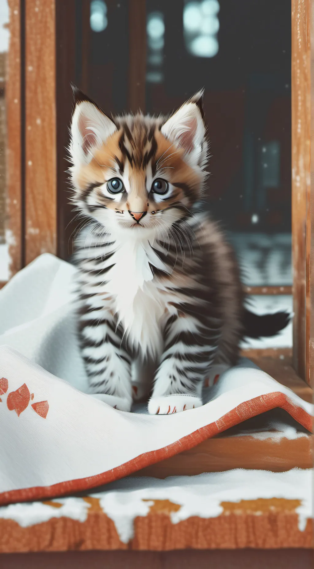 ai character: Kittens and mama  background