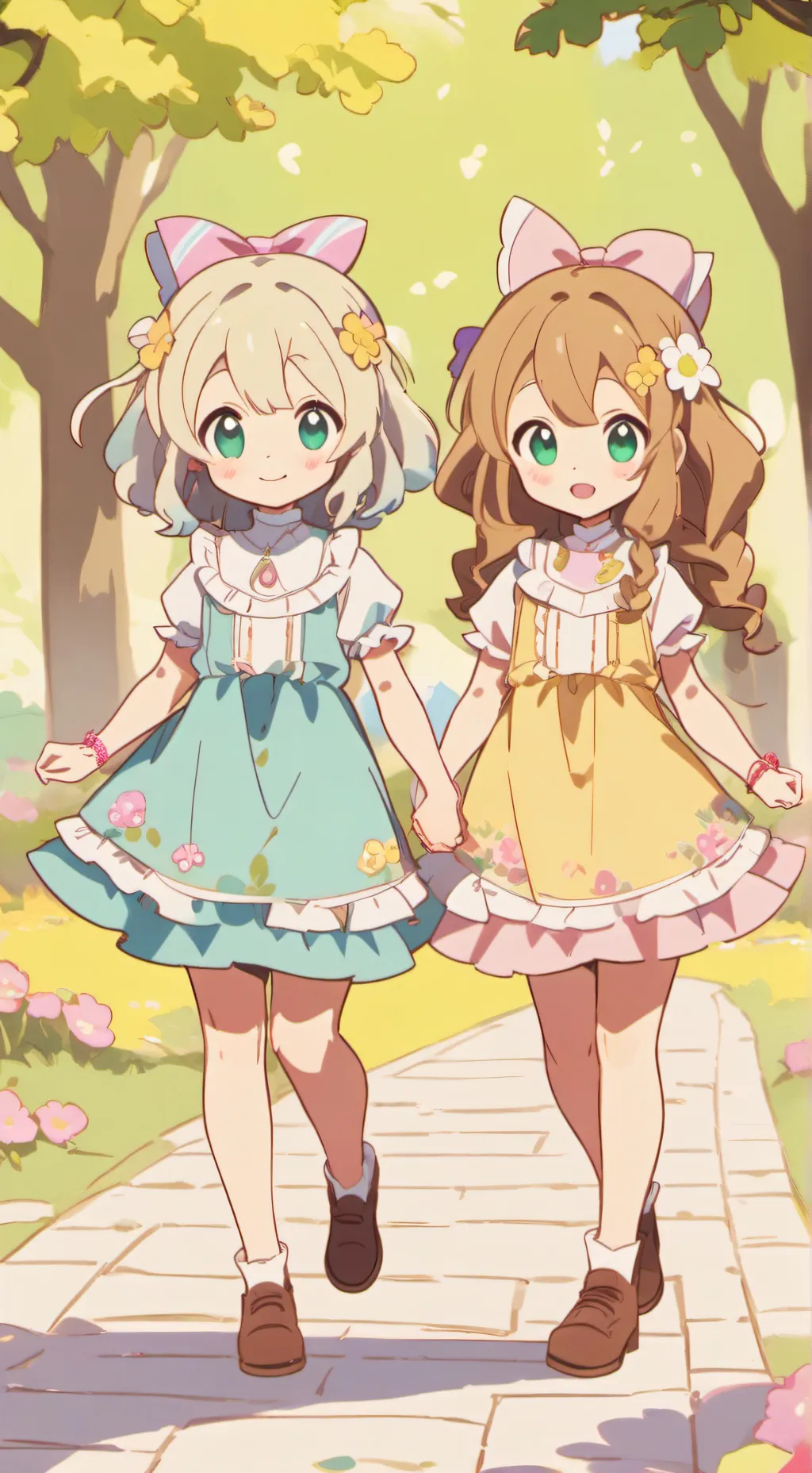 ai character: Lily and Emma background