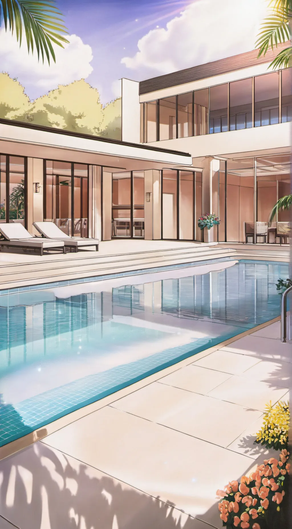 ai character: ✨️✨️pool party✨️✨️ background