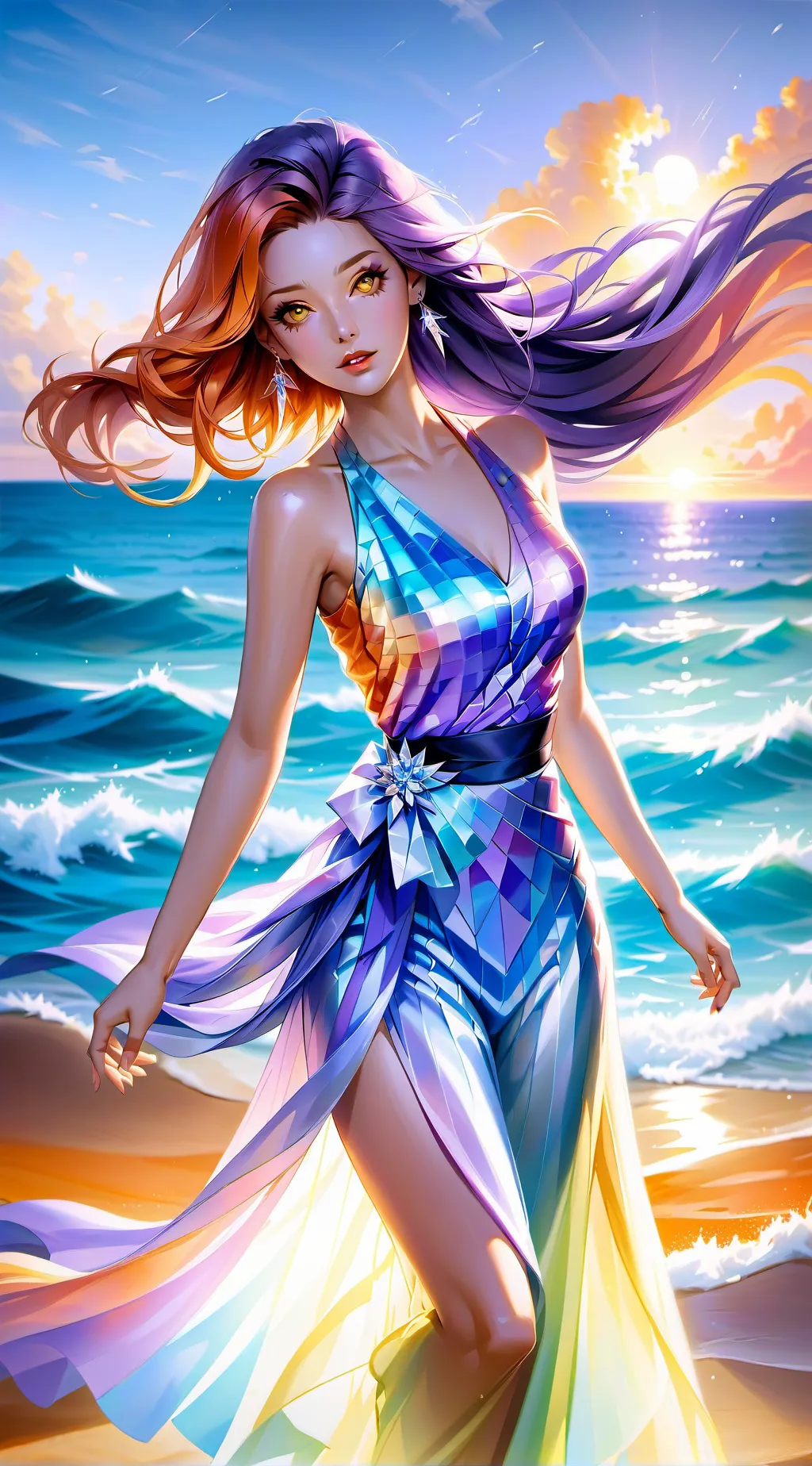 ai character: Sunset background