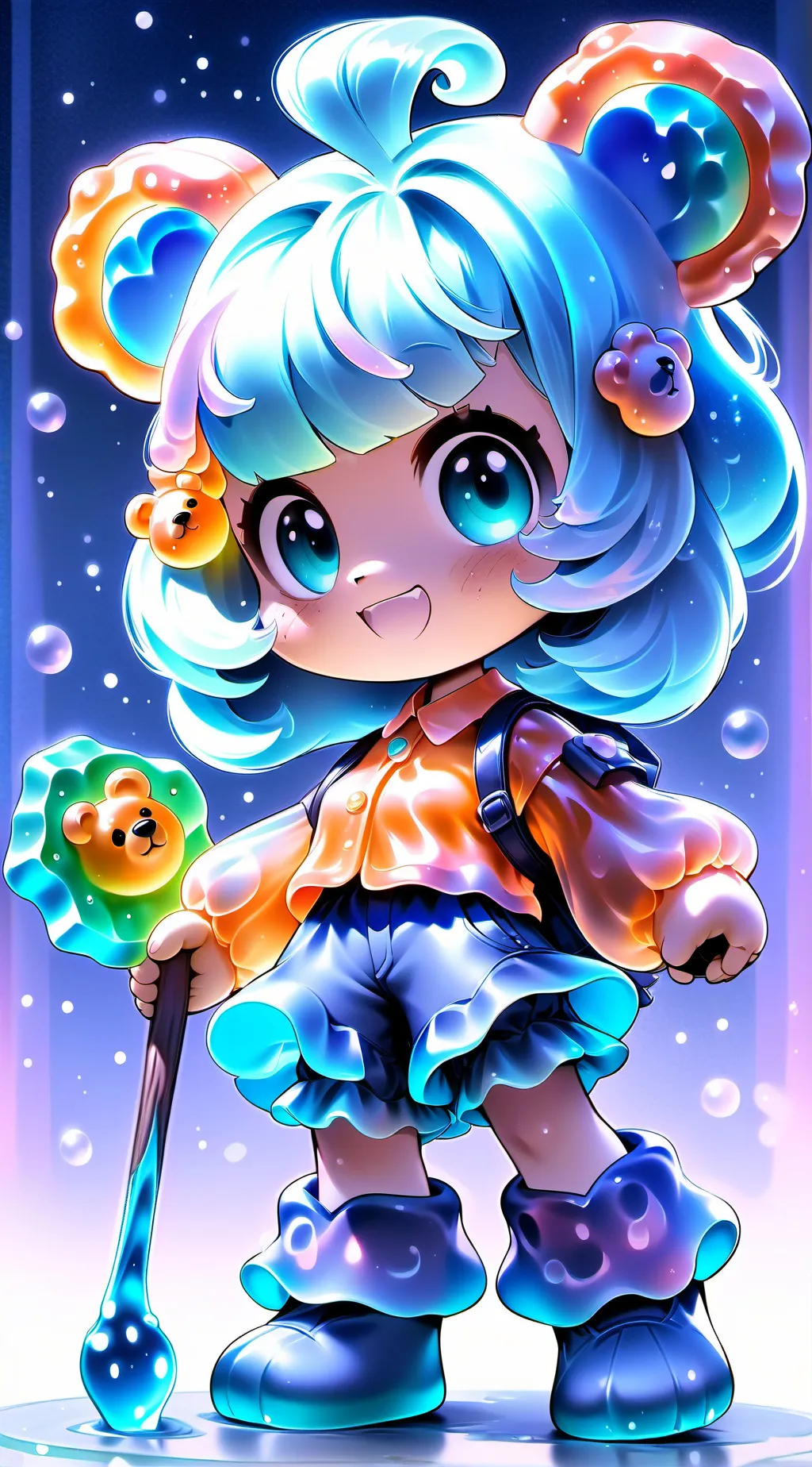 ai character: Gummy bear cookie background