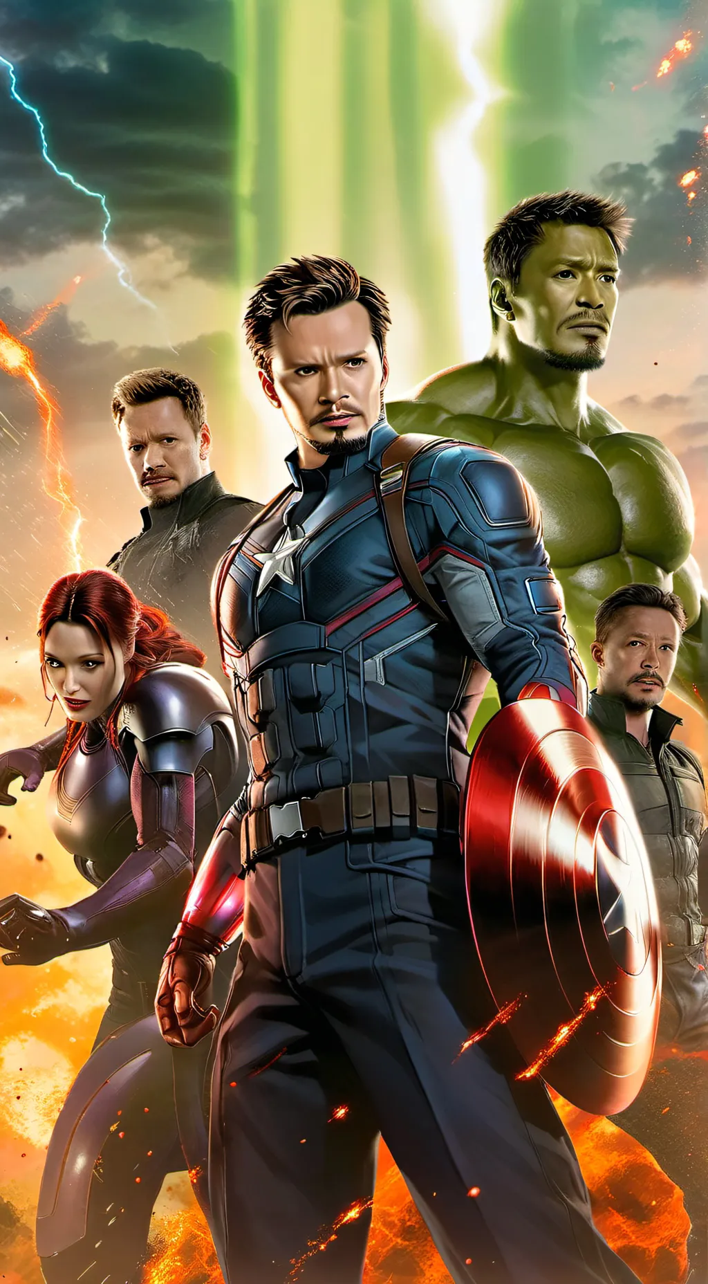 ai character: Avengers Birthday  background