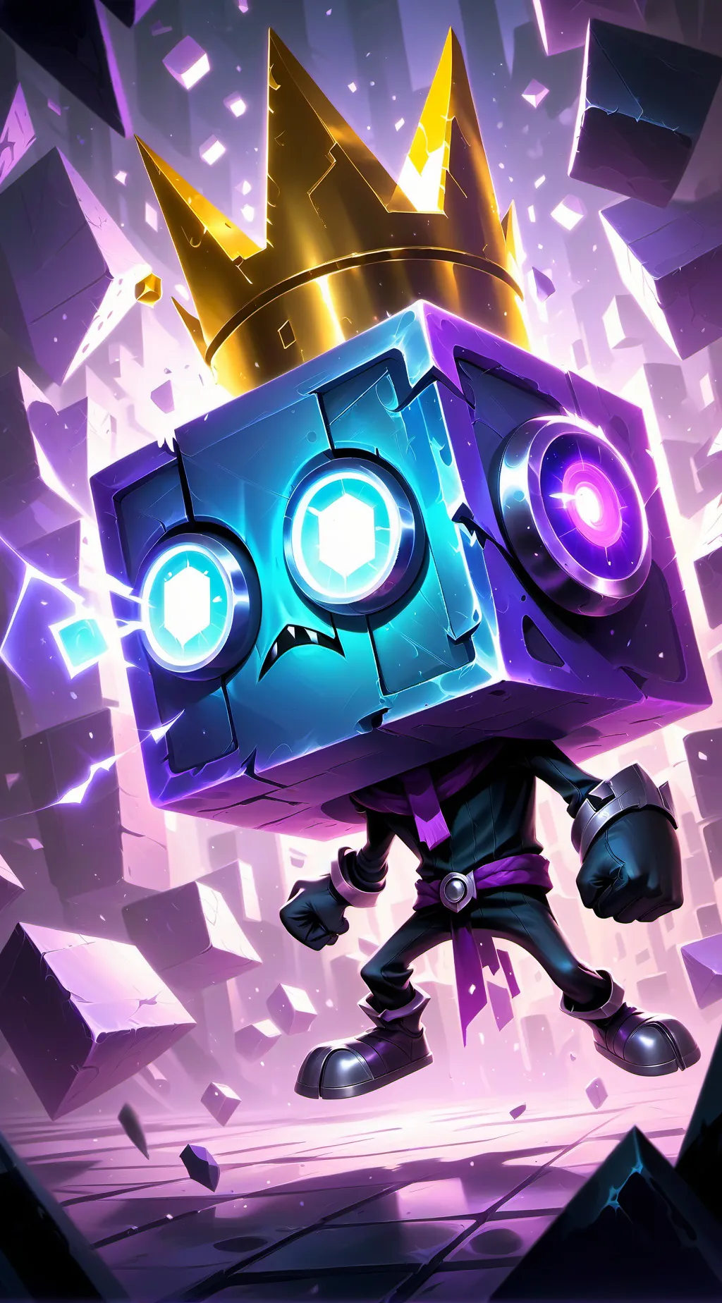 ai character: blixer x cube  background