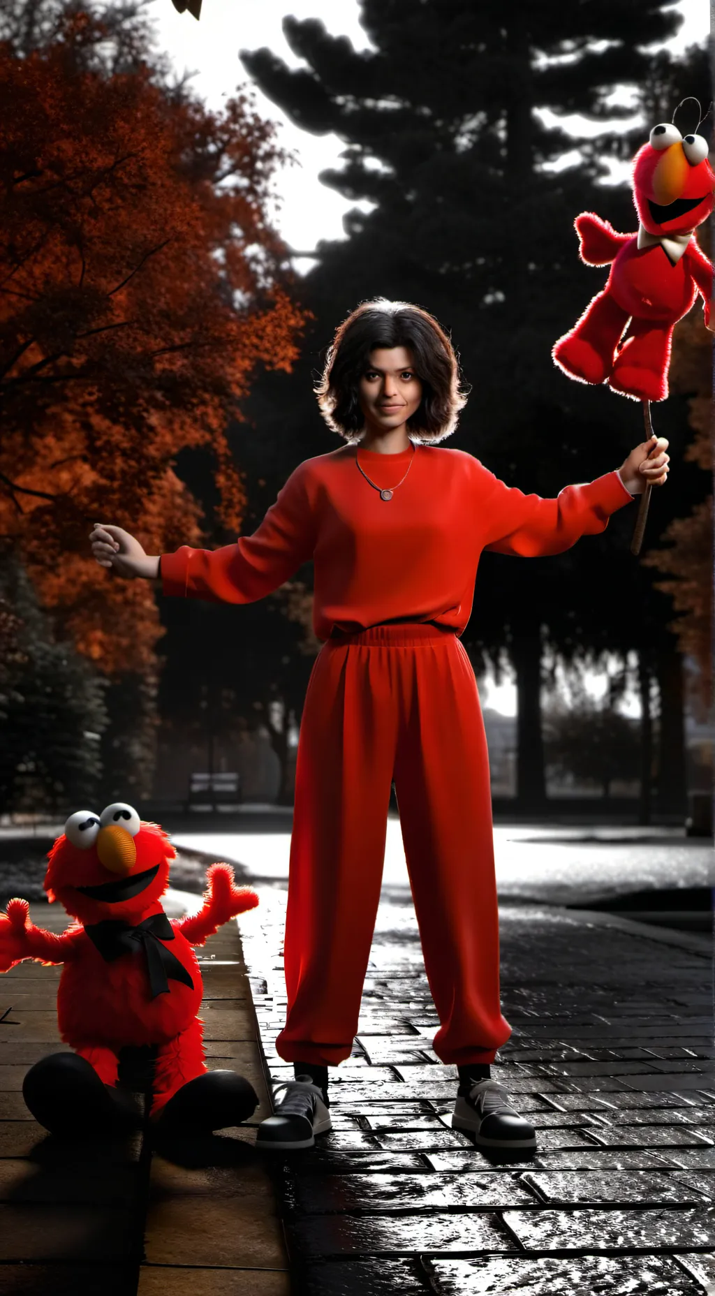 ai character: Sprunki and warman background