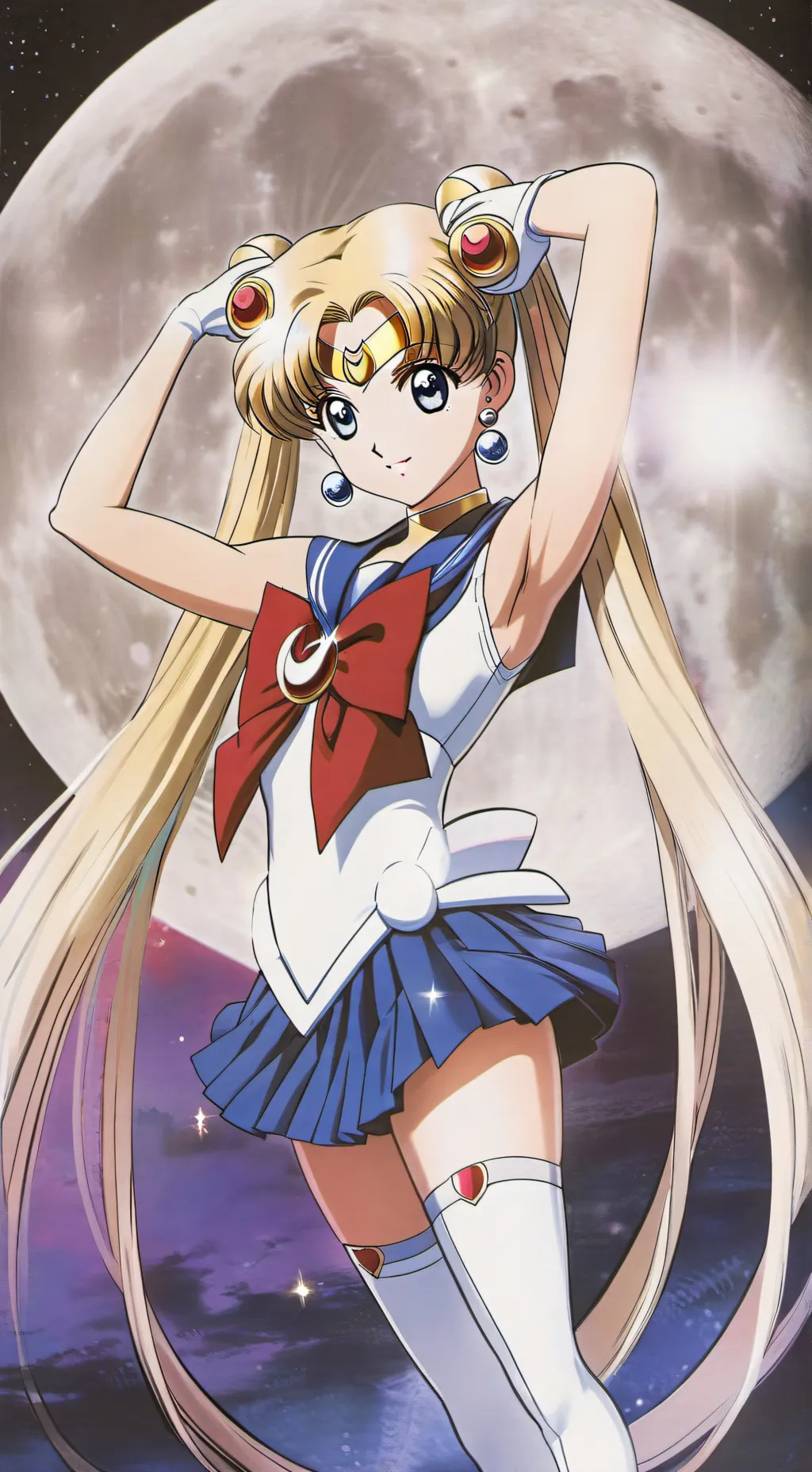 ai character: Sailor Moon ☪ ☽ 🌙 background