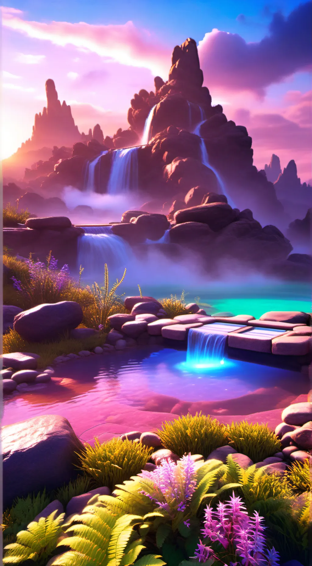 ai character: mha hot spring background