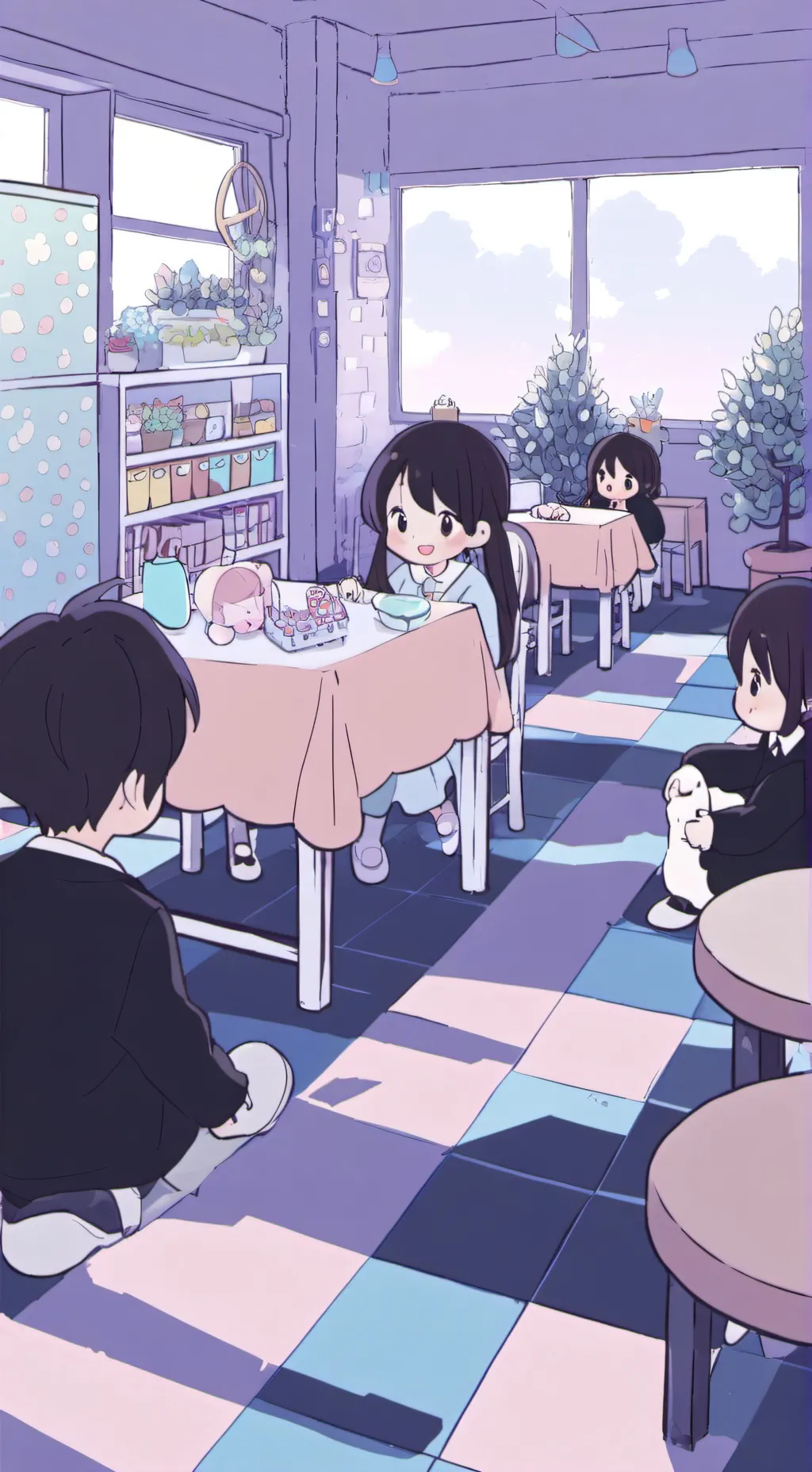 ai character: Maya.Small baby background