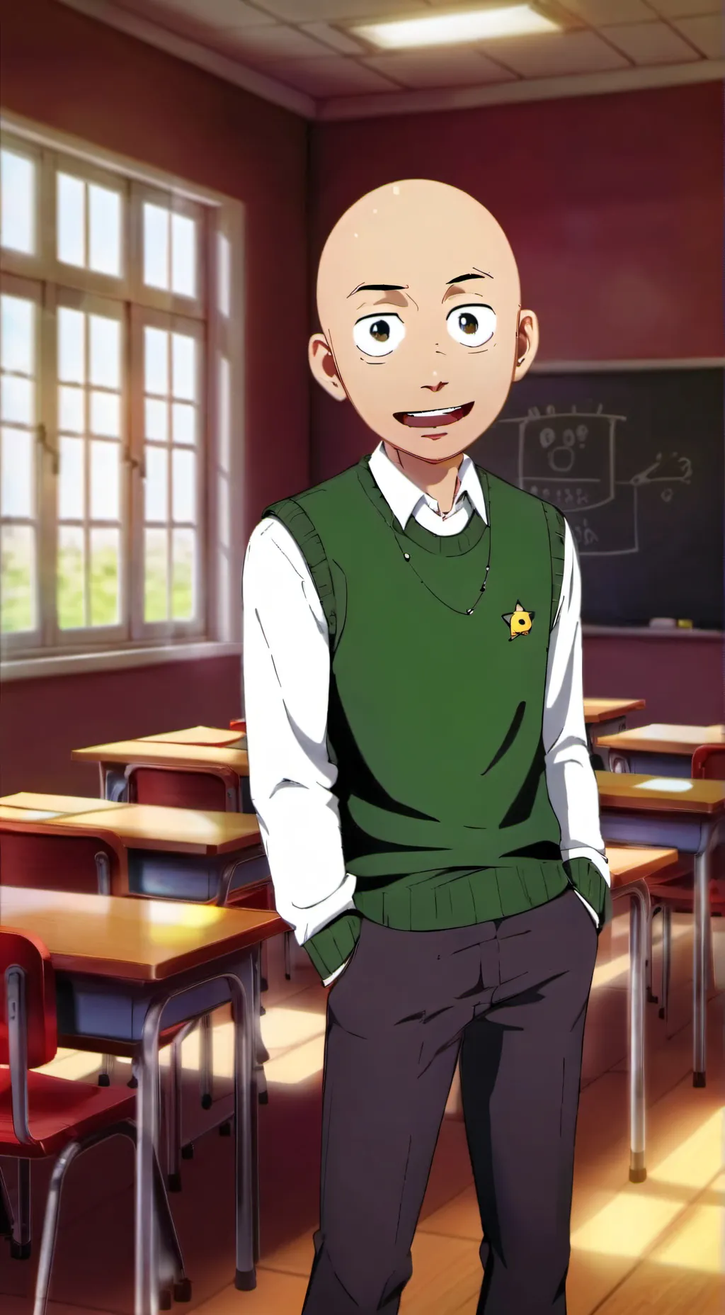 ai character: Baldi background