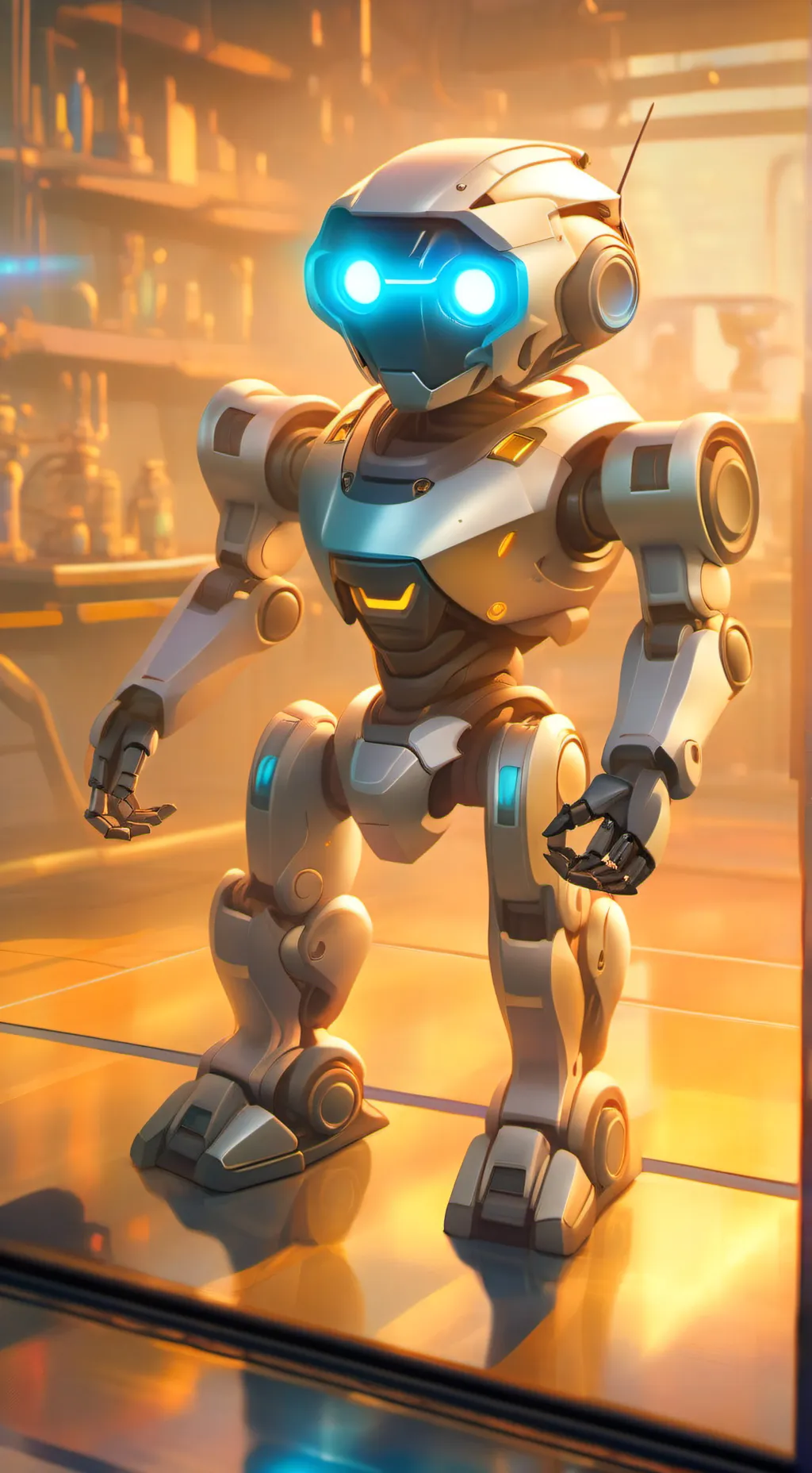 ai character: Tiny robot background