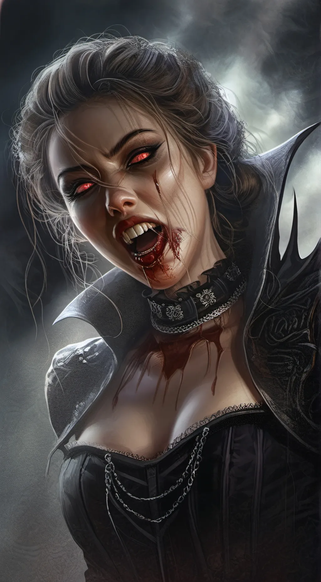 ai character: Vampira  background