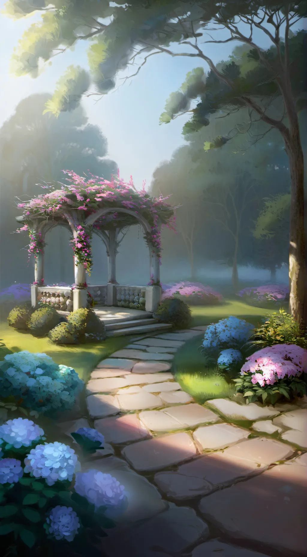 ai character: TropicalGardenview background