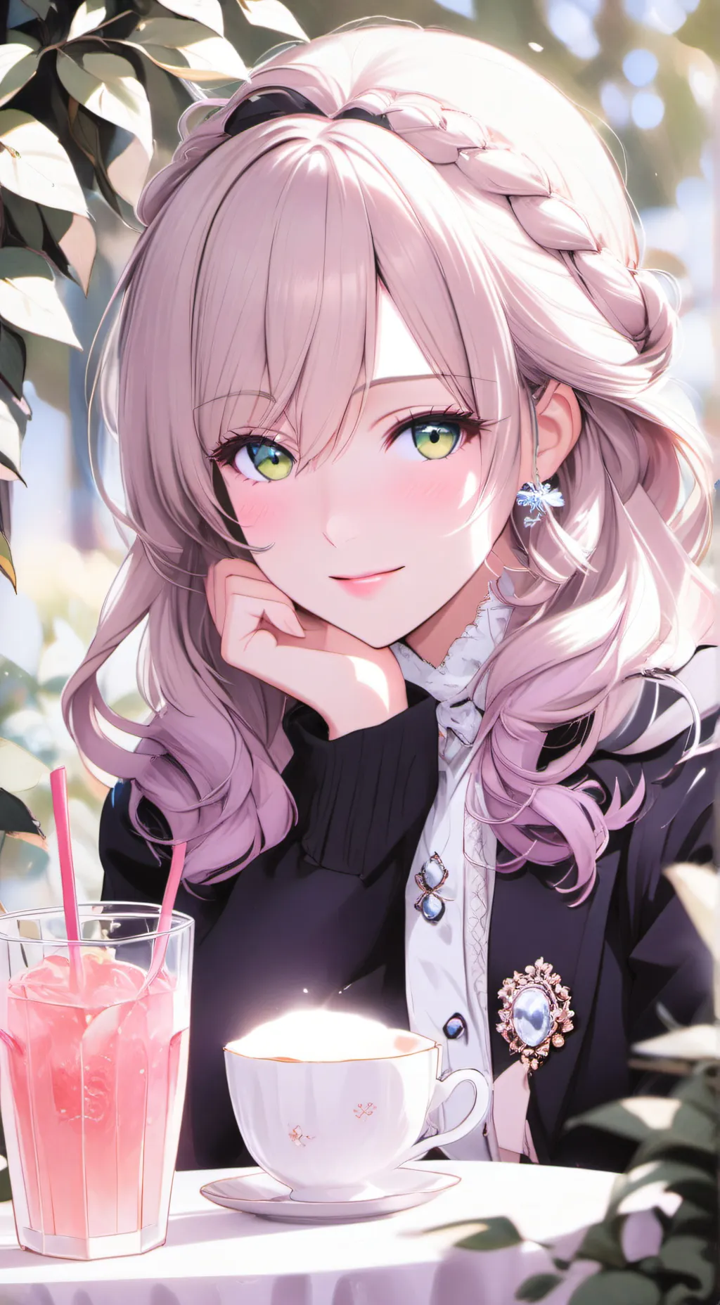 ai character: lilac background