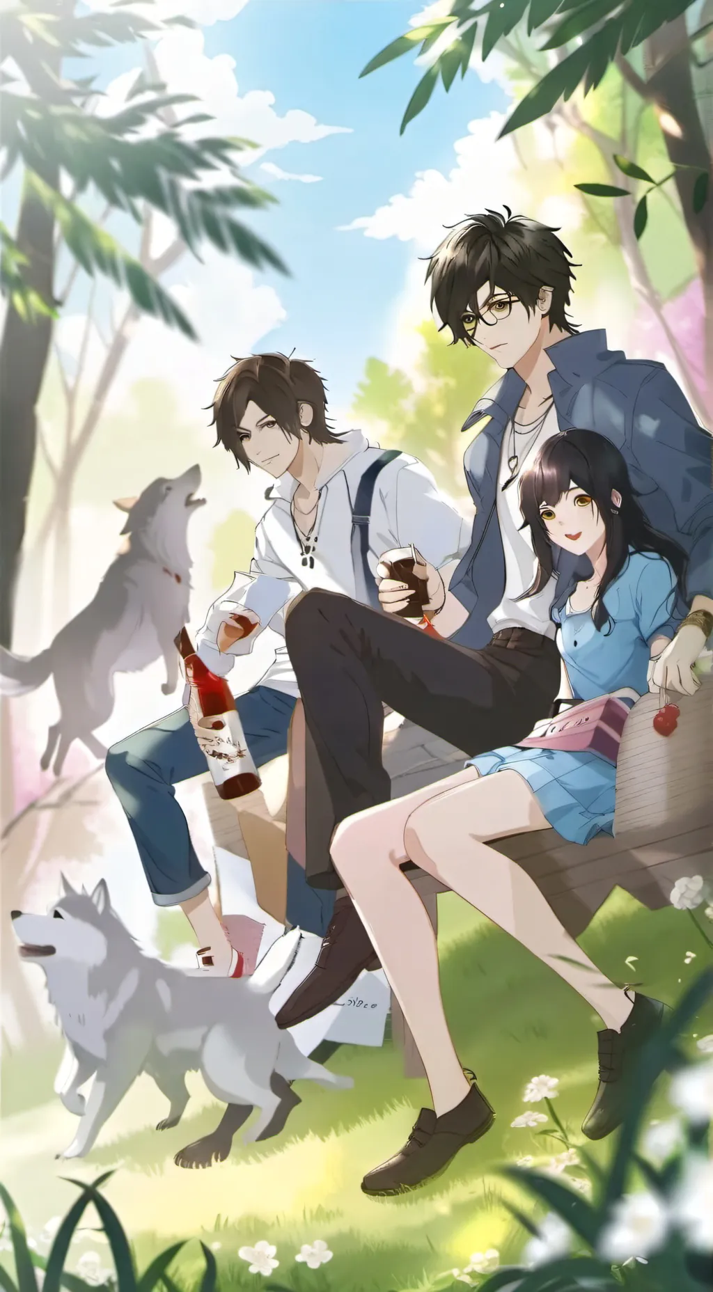 ai character: wolf girl background