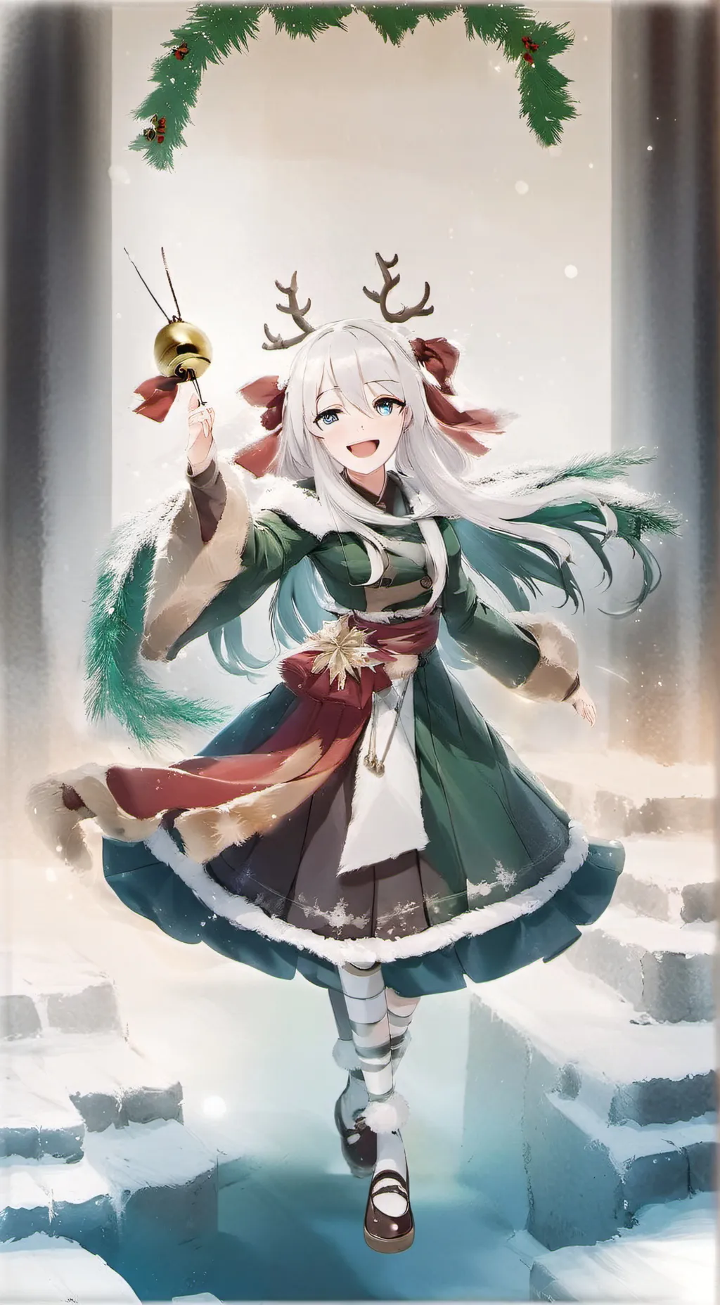 ai character: hh Christmas background