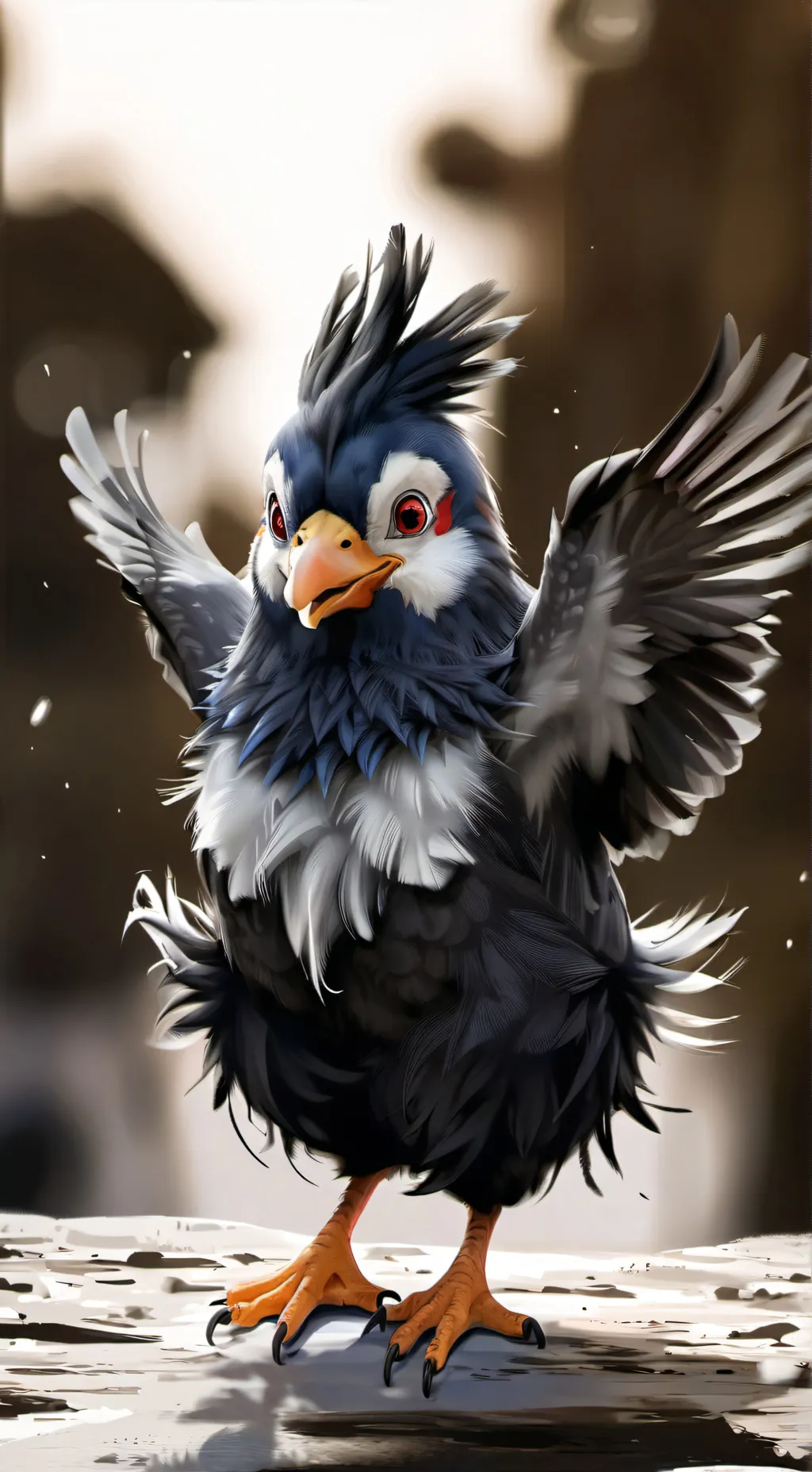 ai character: +⚫~/Puki\~🐦+ background