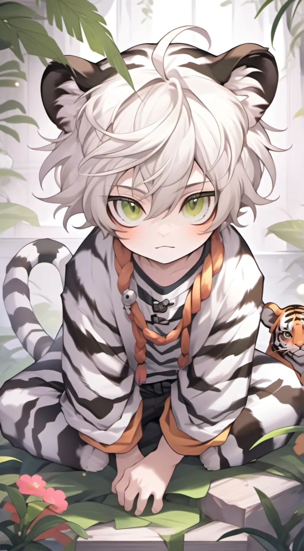 ai character: Tigerstripe Furry Spirit background