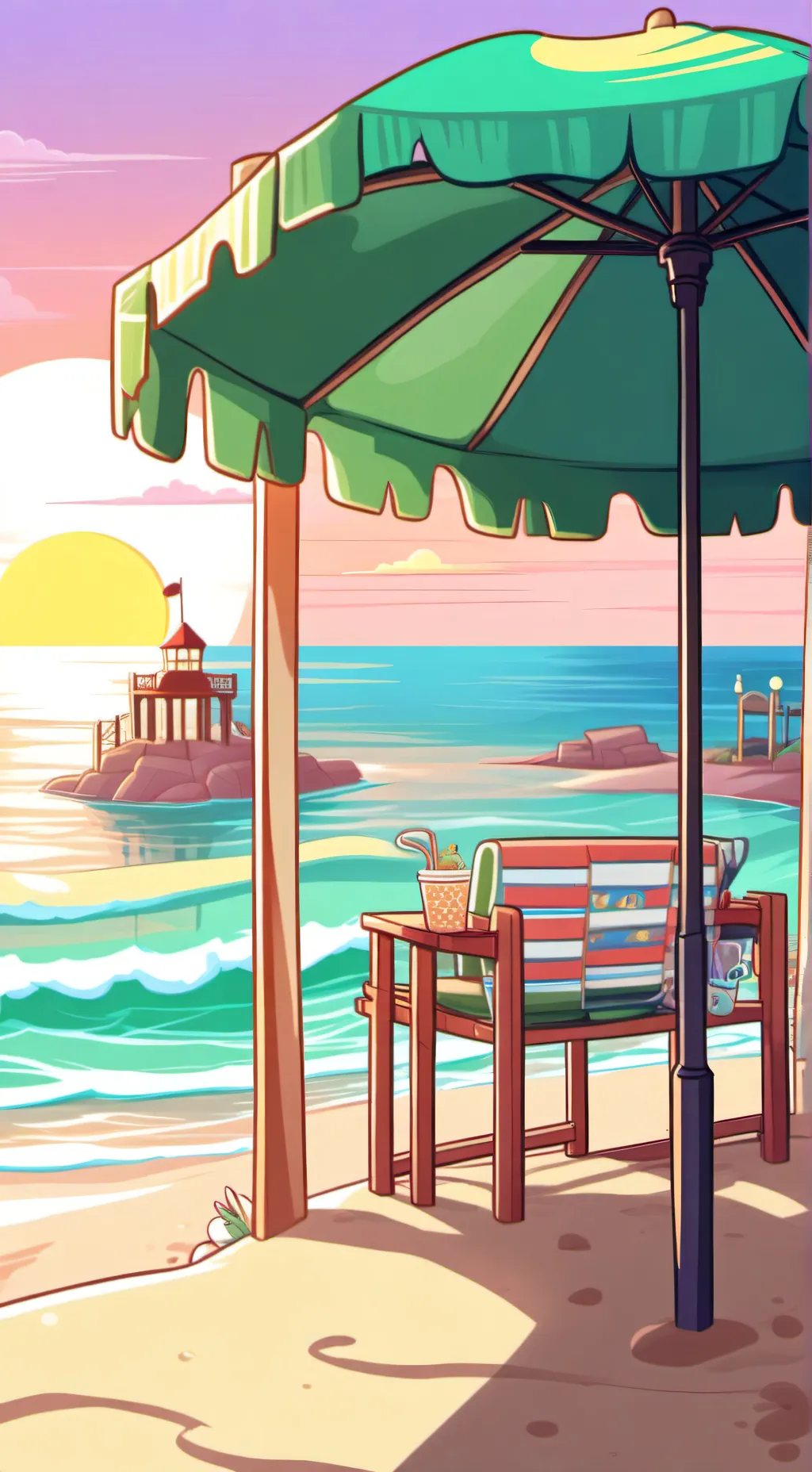 ai character: la playa 🏖️🐚🏝️ background