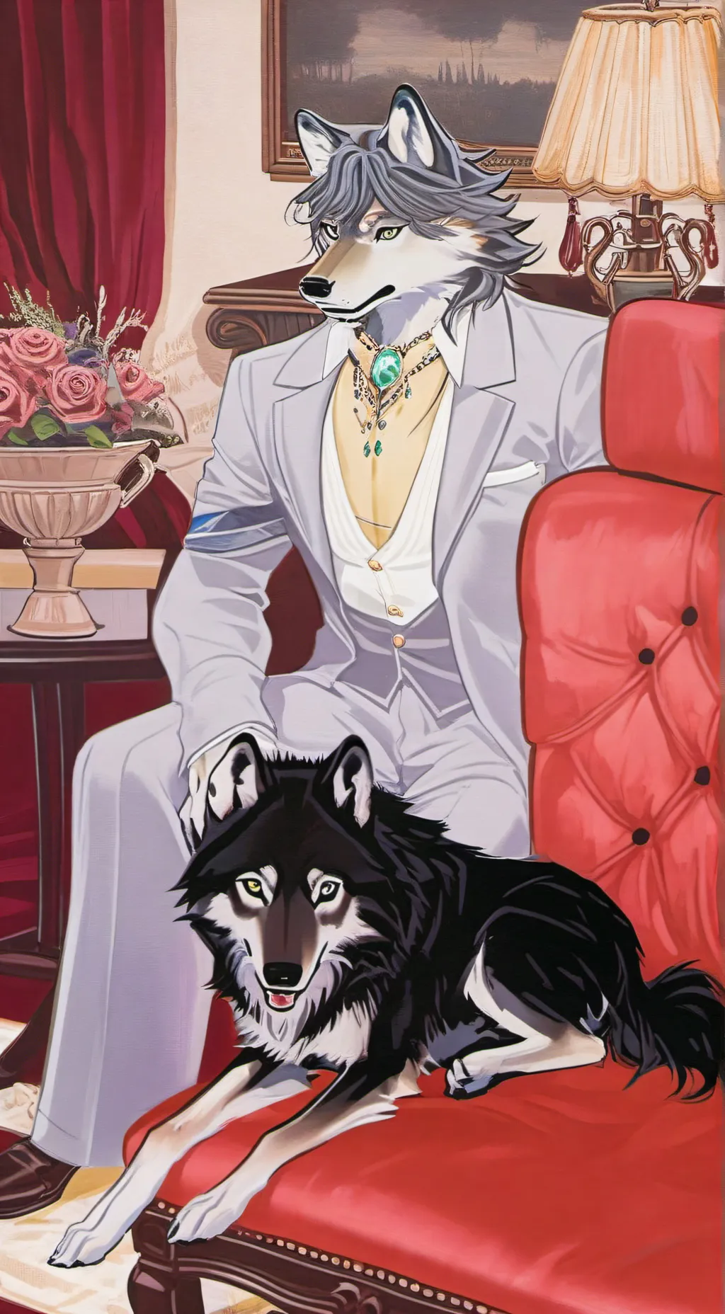 ai character: Wolf kenzeo  background