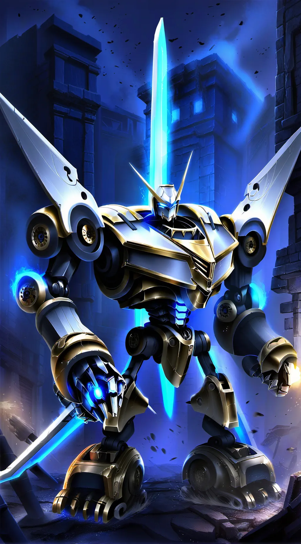 ai character: golden prime background