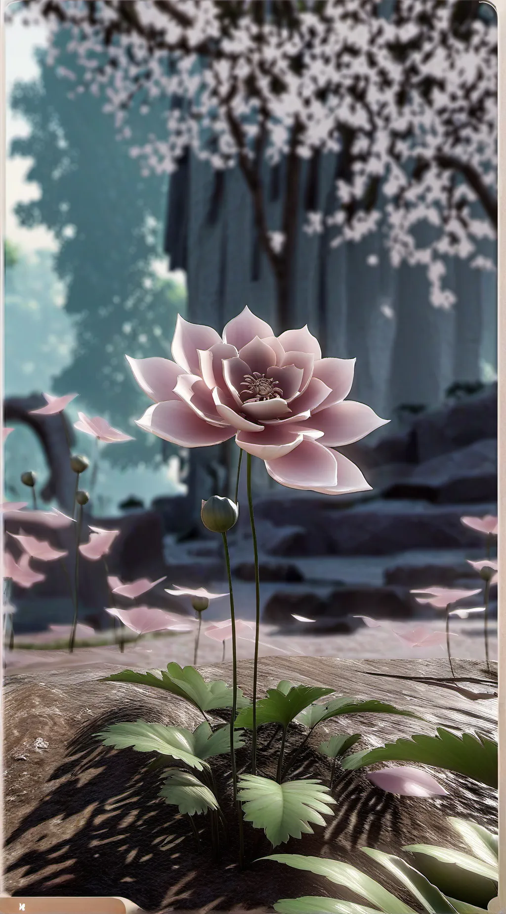 ai character: helpful flower background