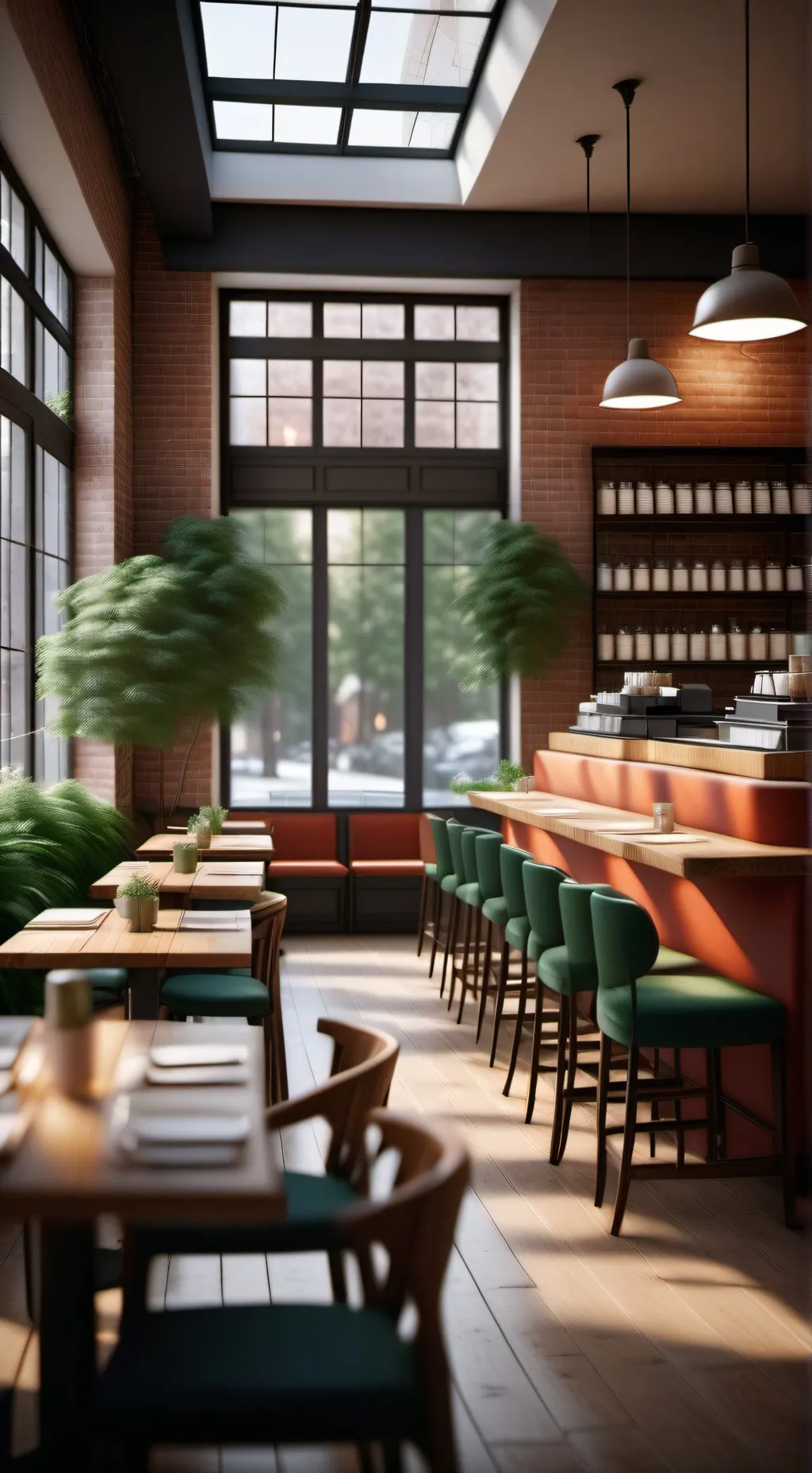 ai character: Work at Café background