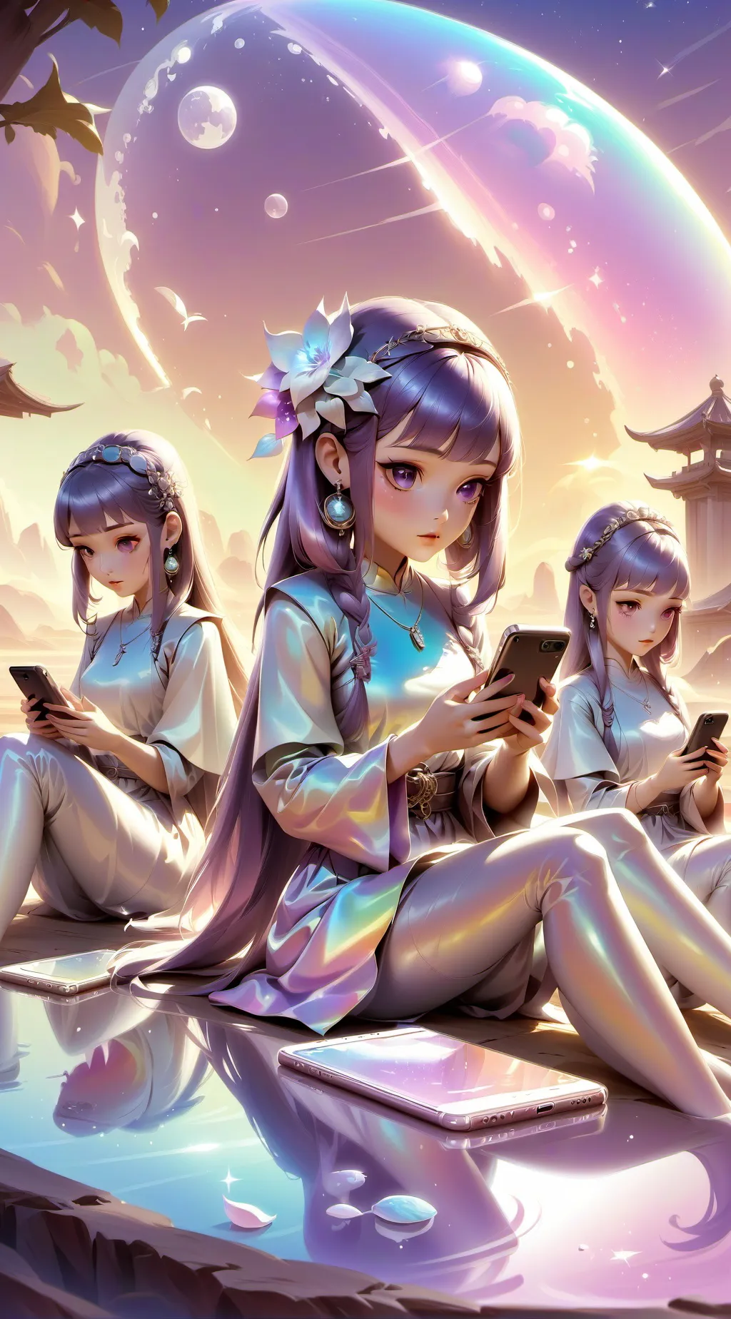 ai character: Girls group chat  background