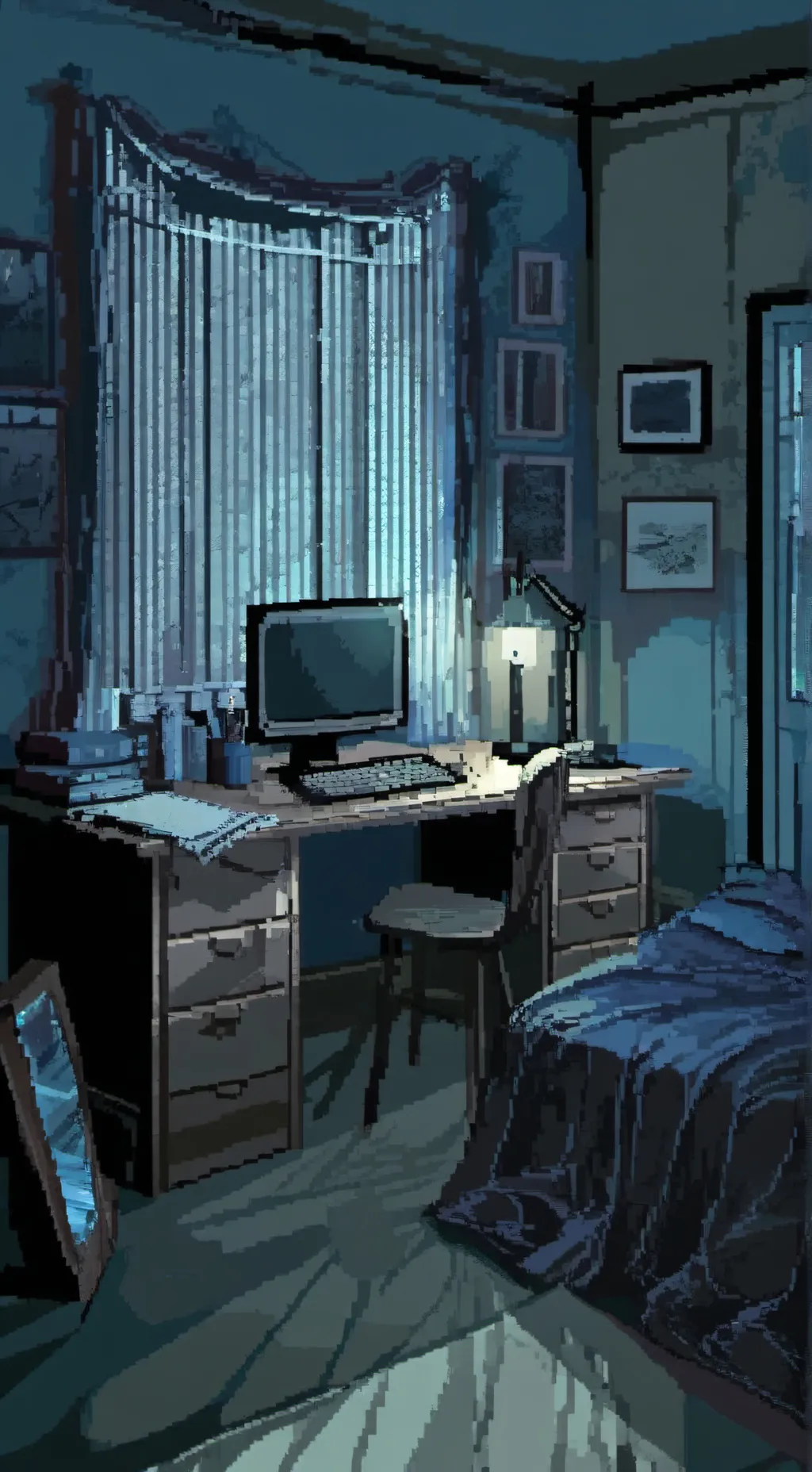 ai character: Scary survey  background