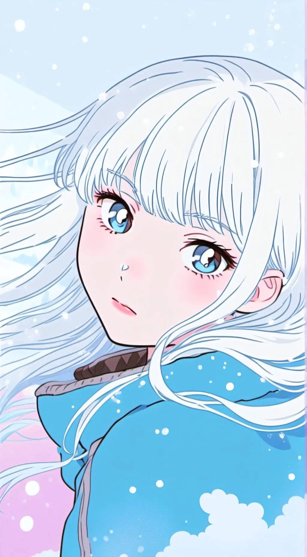 ai character: snow background