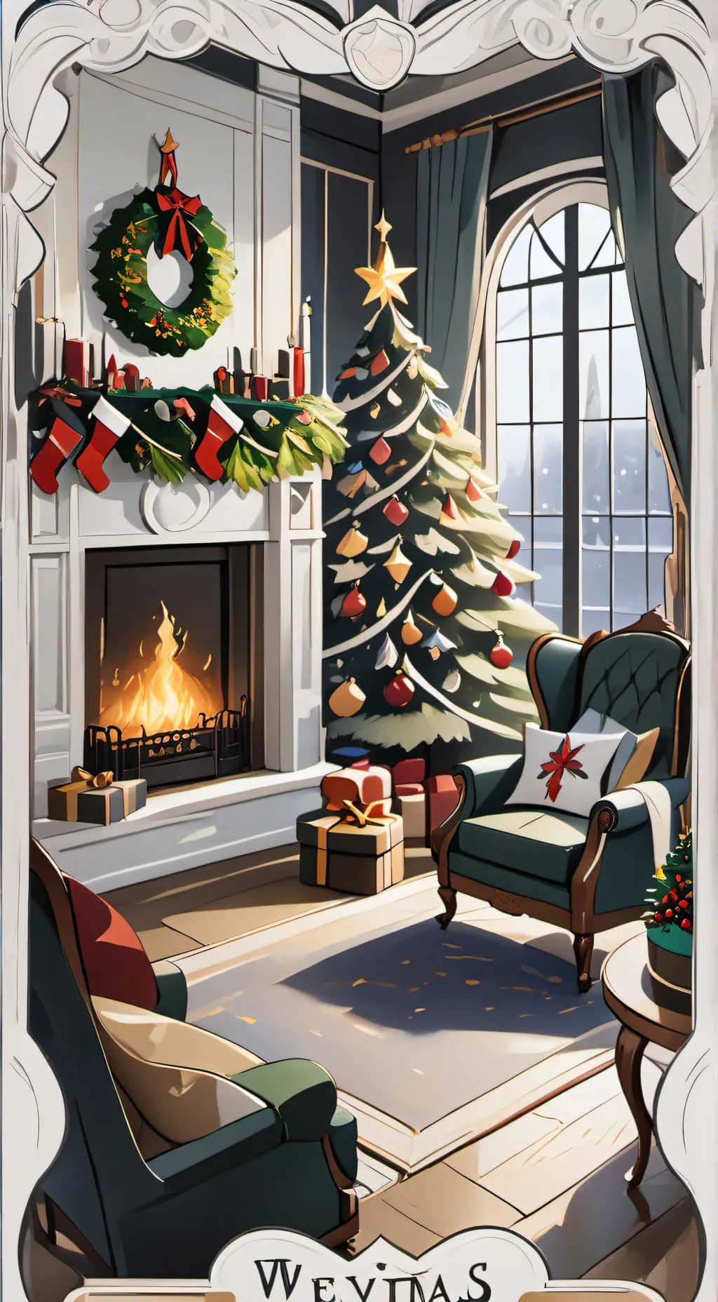 ai character: Christmas Forsaken background