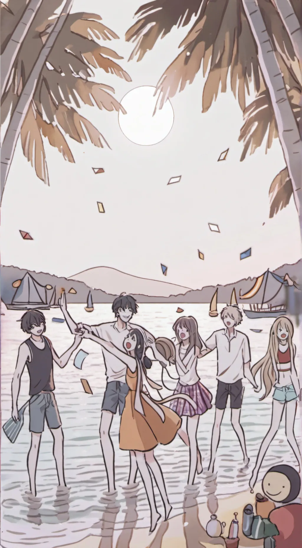 ai character: Lake Party background