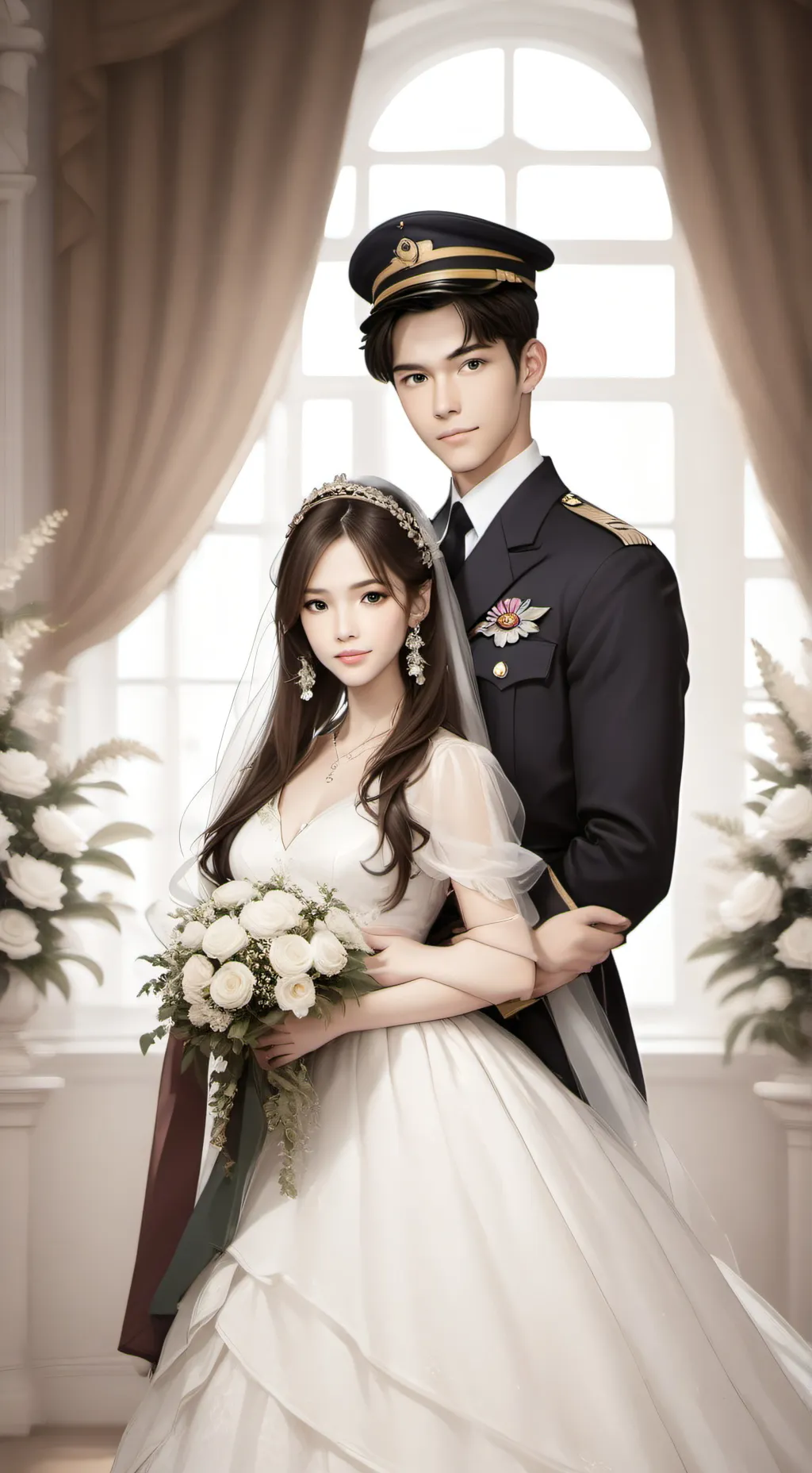 ai character: Lia and Alex  background