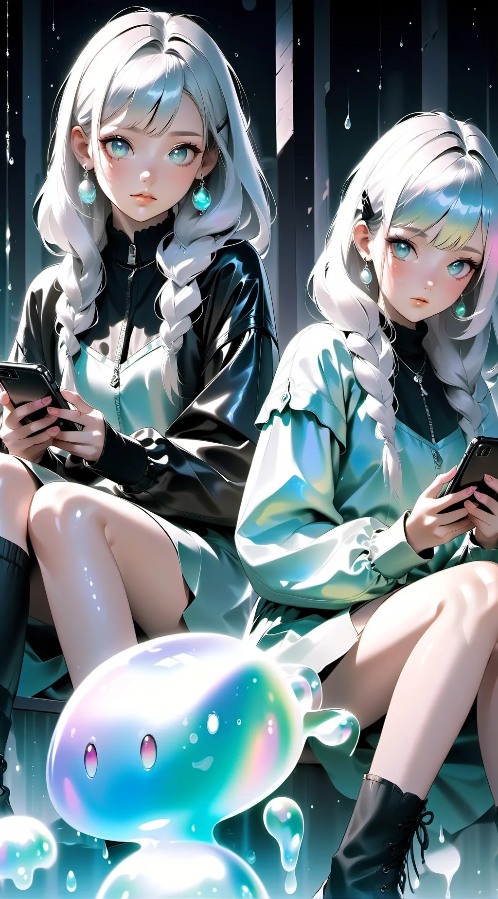 ai character: girls group chat background