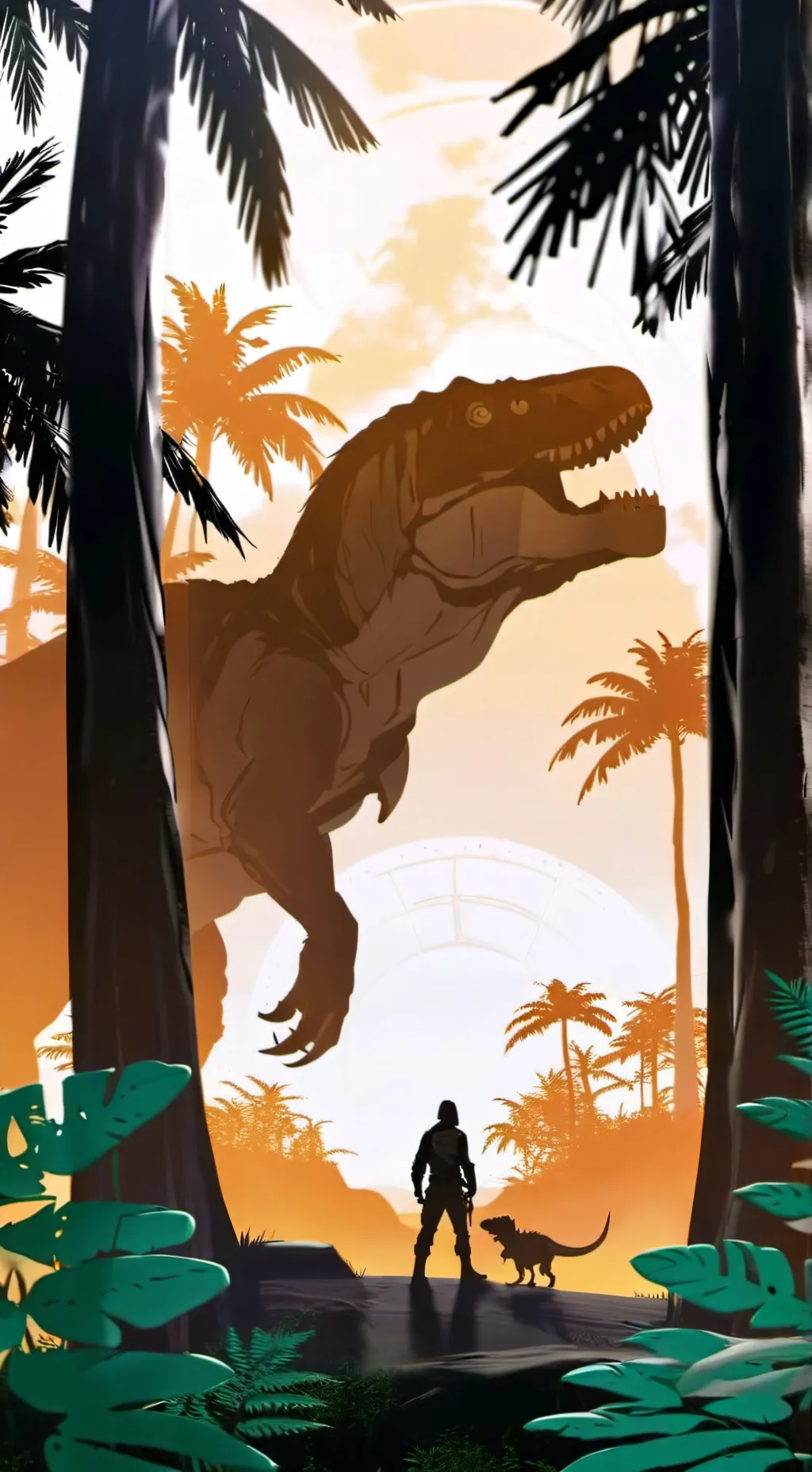 ai character: Jurassic World  background