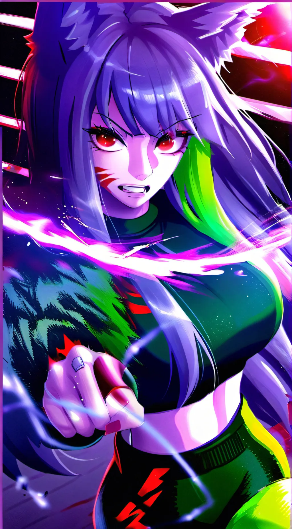 ai character: Fnia Roxanne Wolf  background