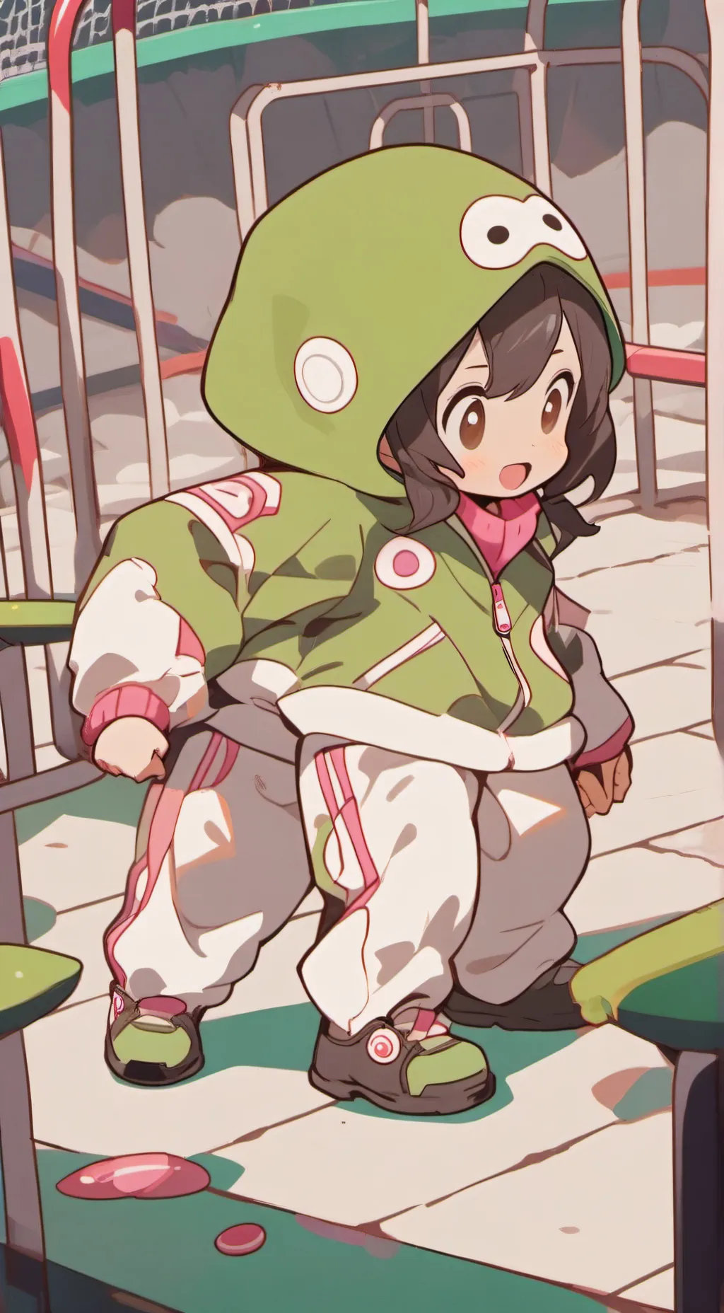 ai character: Cos squid game background