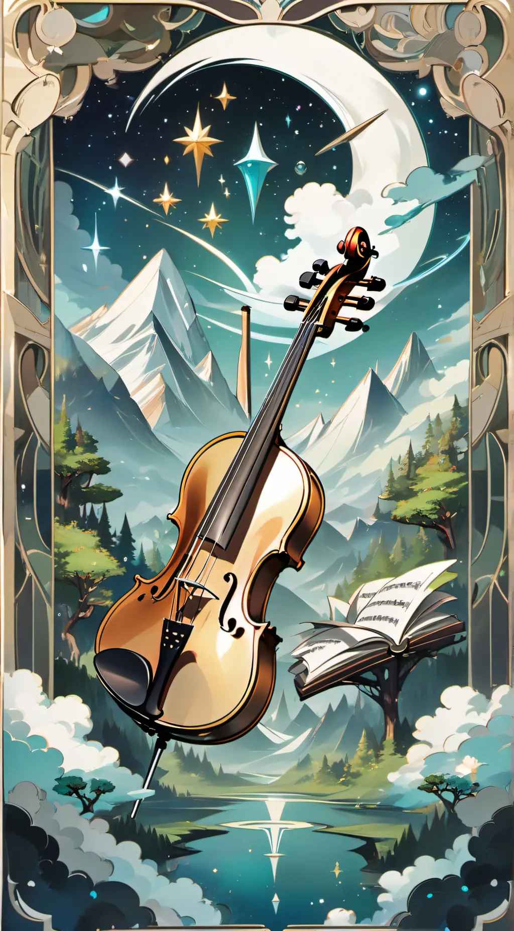 ai character: kny musical world background