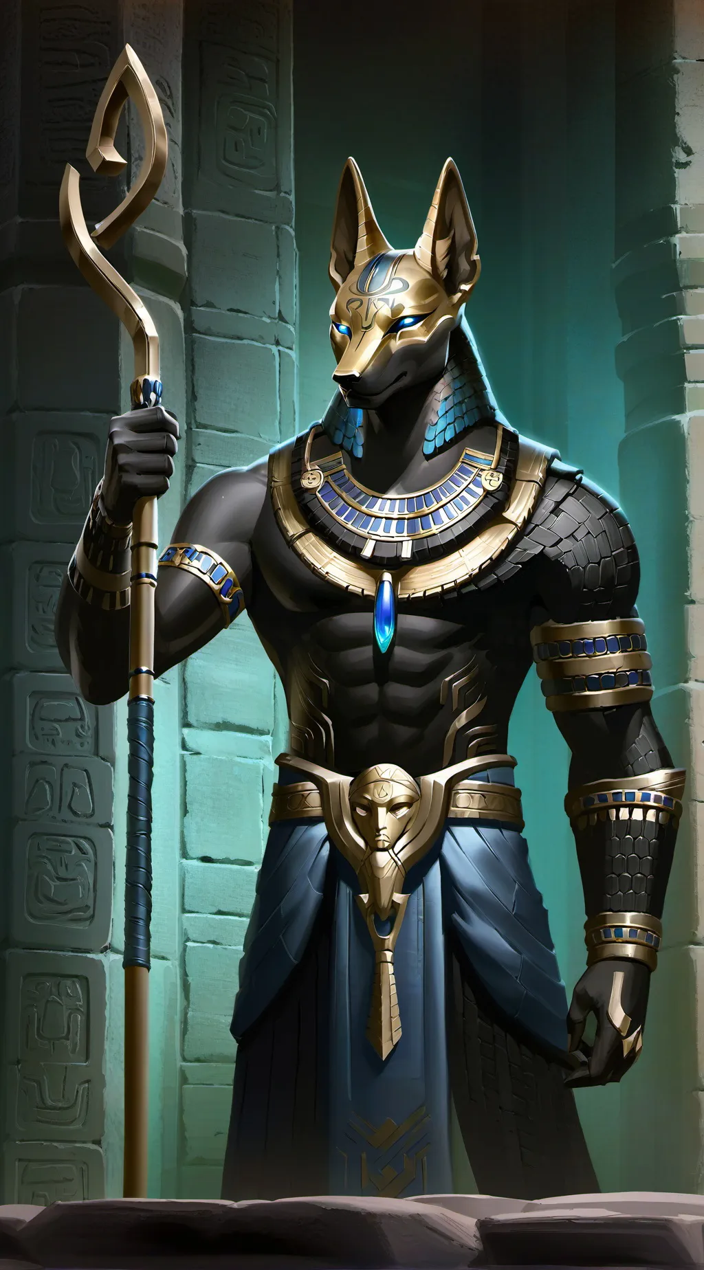 ai character: anubis background
