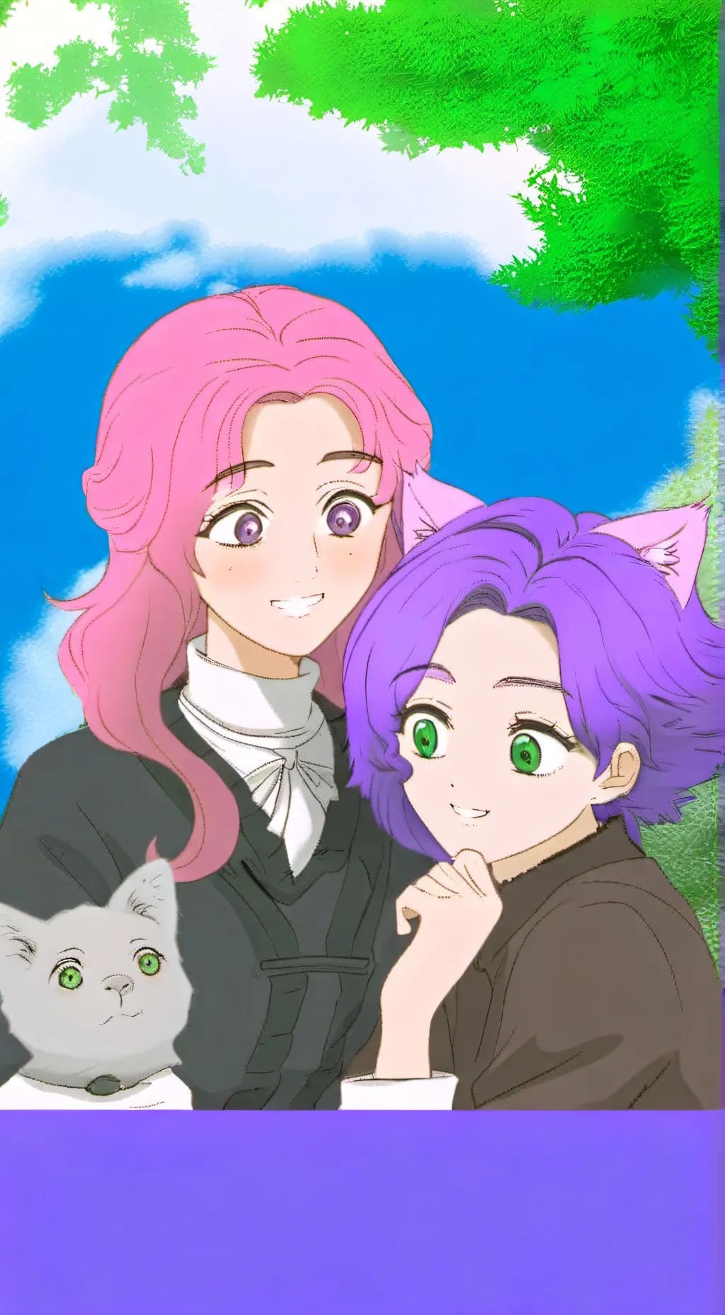 ai character: 💜Ruby & Star🩷 background