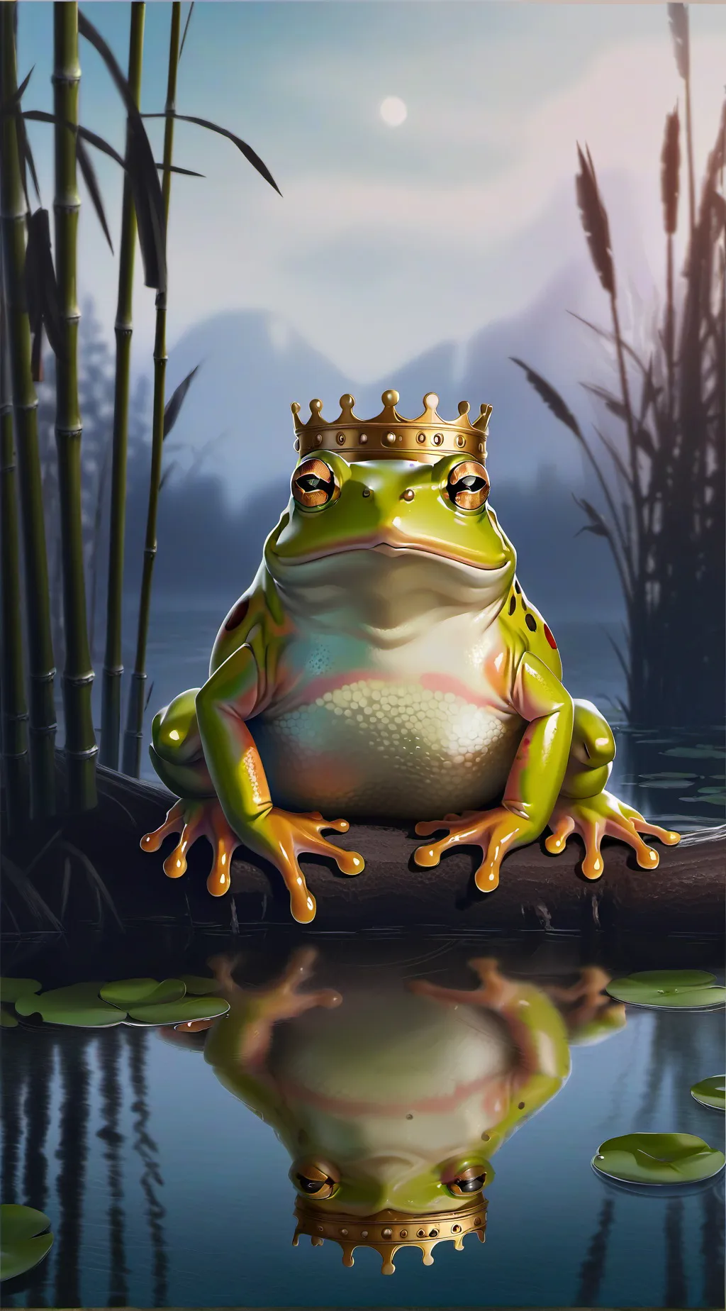 ai character: king Ribbiton background