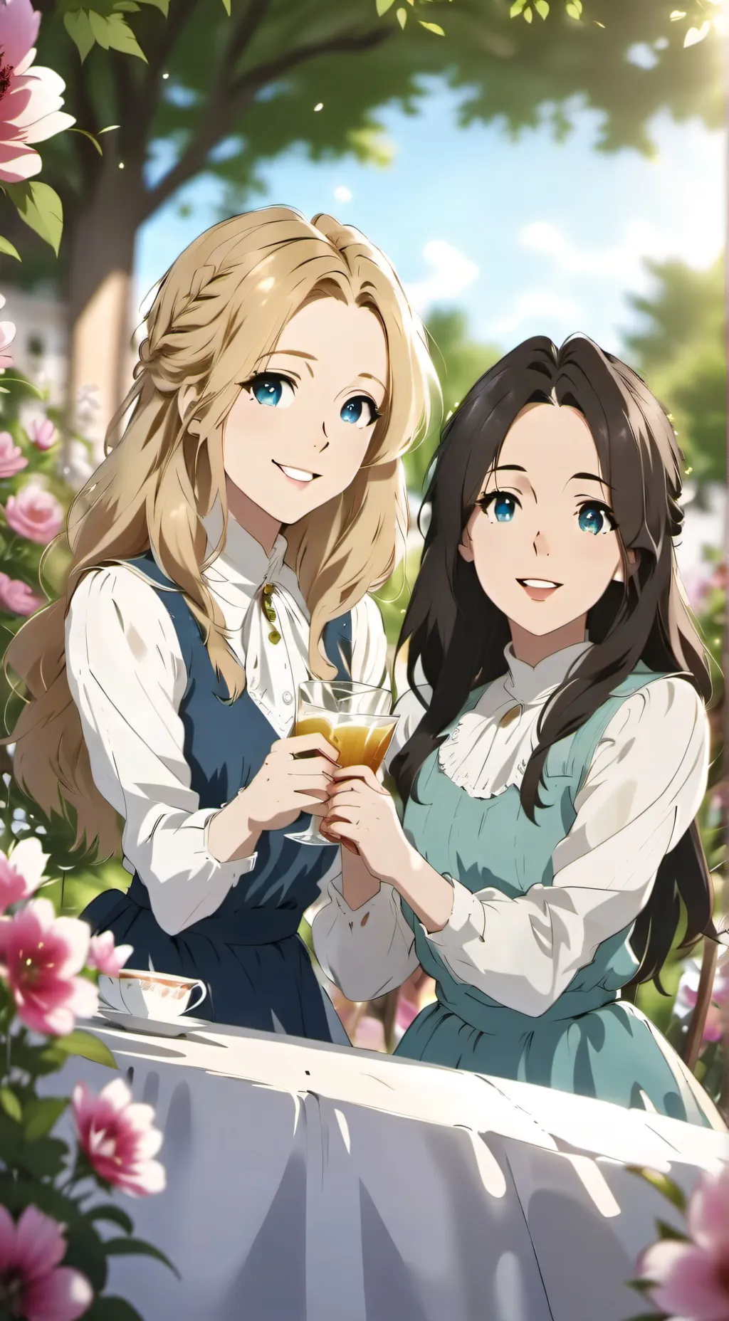 ai character: Lily and Mia background