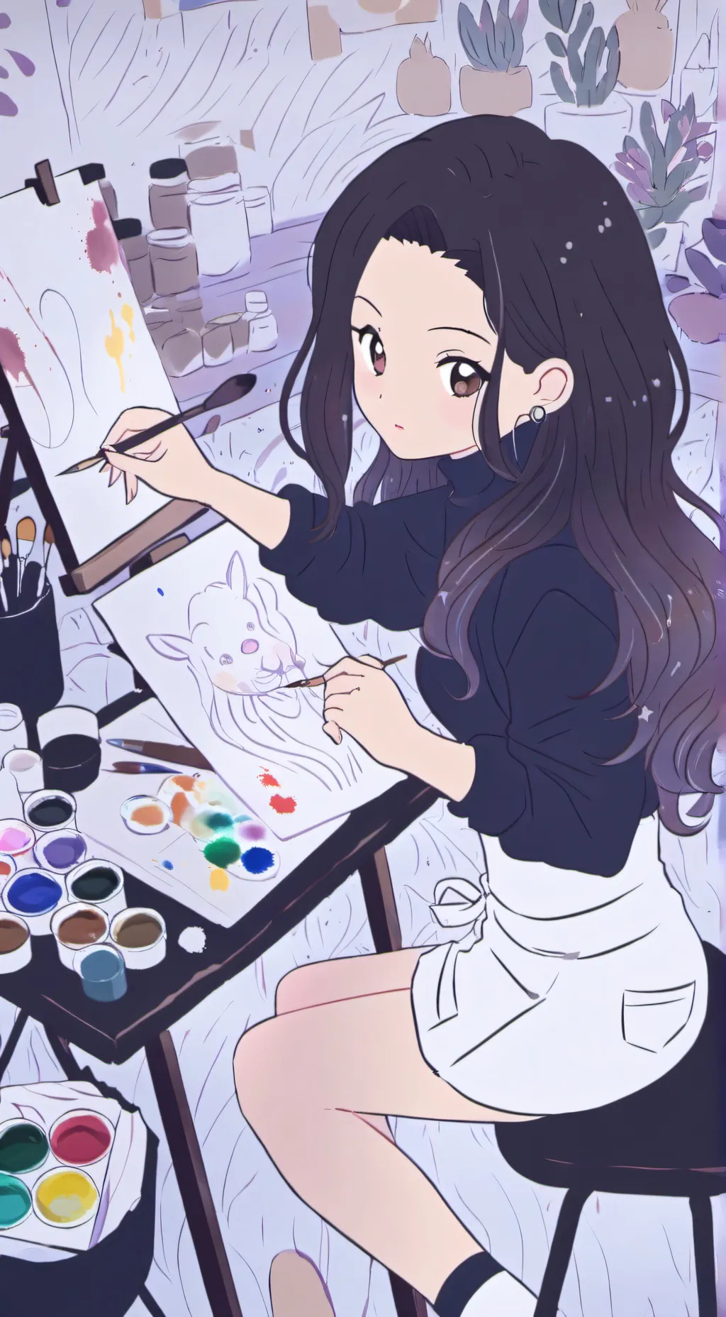 ai character: Artist  background